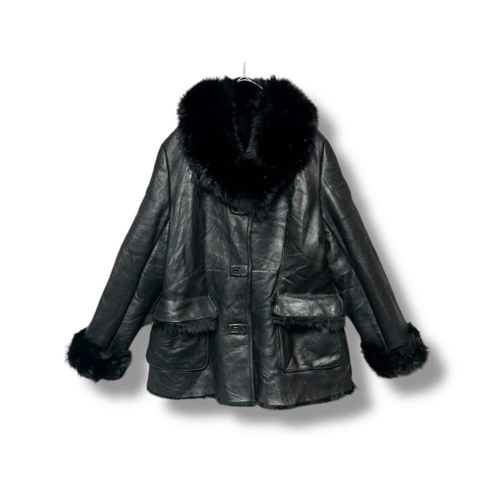 Other Real sheep skin and fox fur grunge penny lane jacket coat Size XS / US 0-2 / IT 36-38 - 1 Thumbnail