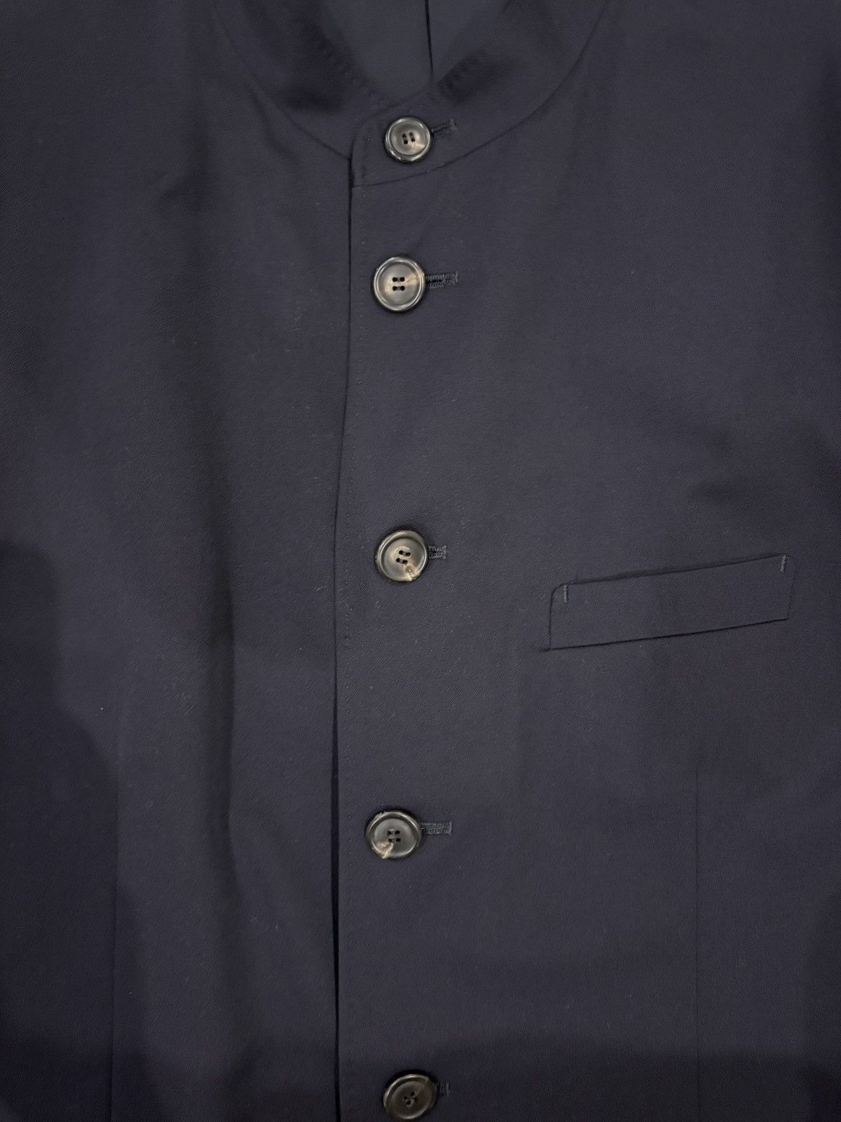 Issey Miyake Navy Wool Tailored Stand Collar Mao Jacket Size 48R - 5 Thumbnail