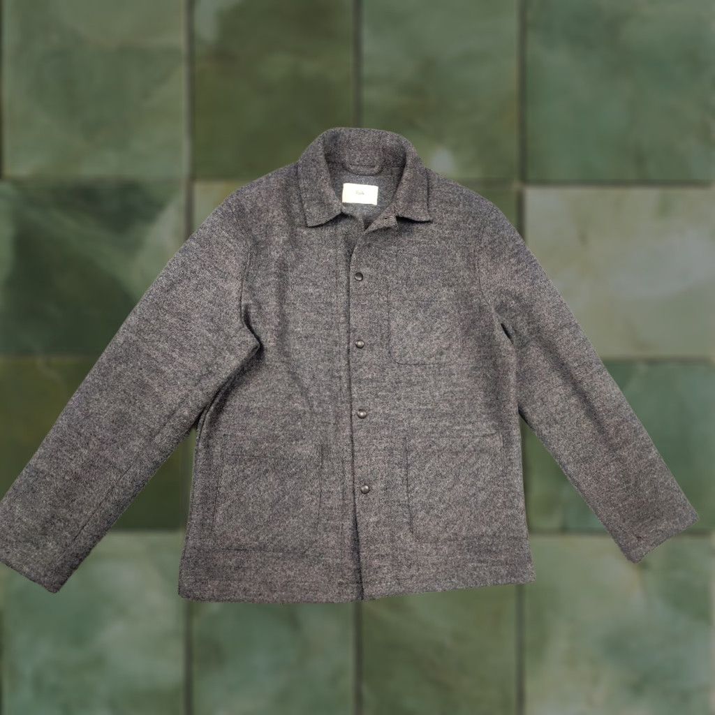 Folk Folk Design Chore Wool Blend Dark Gray Pocket Button Overshirt Jacket XL Men Gray Pocket Button Overshirt Size US XL / EU 56 / 4 - 1 Thumbnail