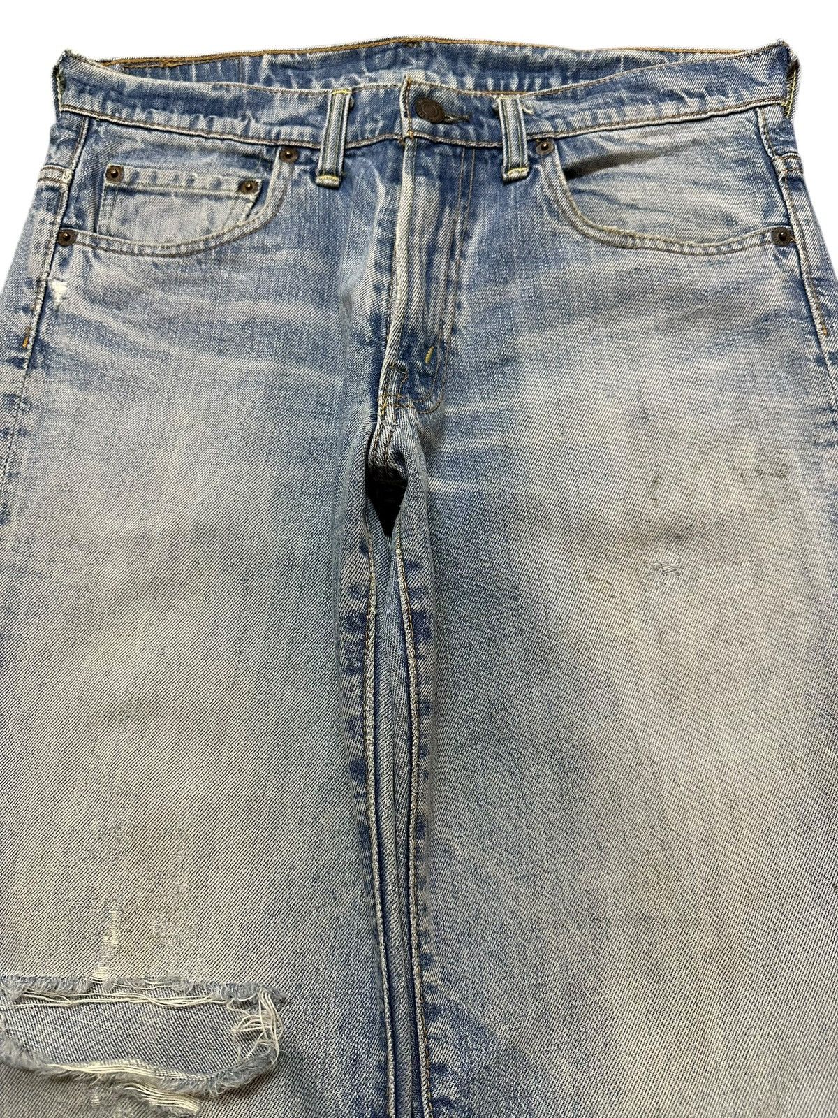 Denime Vintage Japan Denime Faded Wash Style Distress Bootcut Jeans Size US 31 - 3 Thumbnail