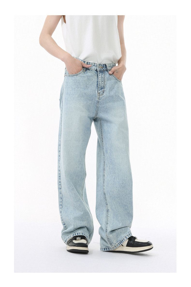 Japanese Brand Japanese style retro washed blue straight casual jeans Size US 32 / EU 48 - 3 Thumbnail