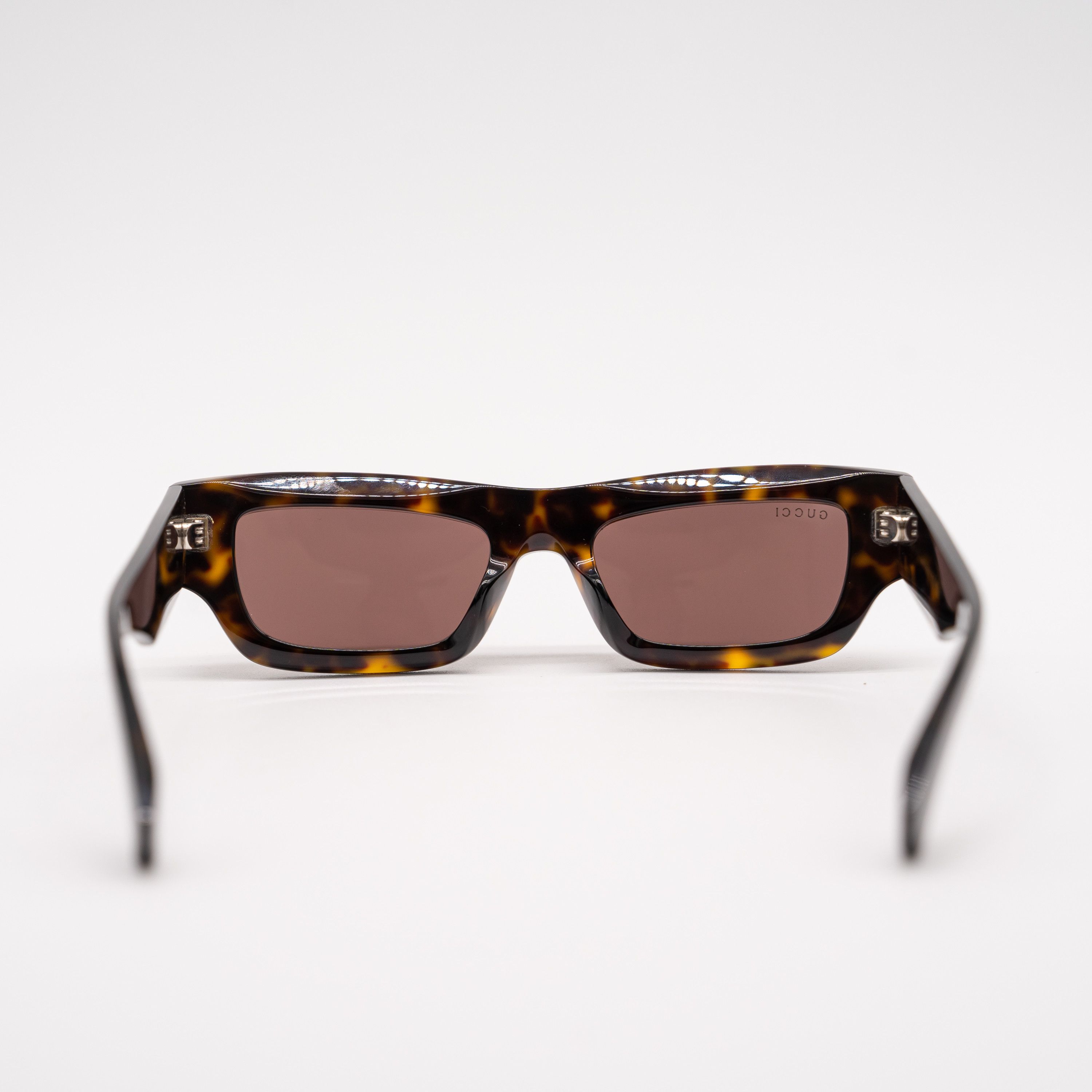 Gucci Gucci GG1839S Rectangular Frame Tortoise Acetate Sunglasses Size ONE SIZE - 5 Thumbnail