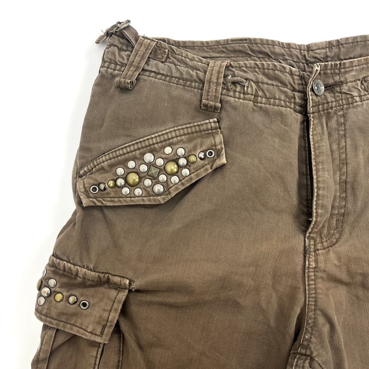 If Six Was Nine 2000s Crazy Bondage Studded Cargo Pants Lgb Goa Punks Style Size US 33 - 9 Thumbnail