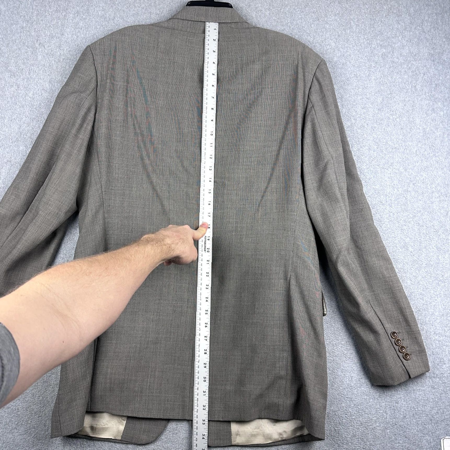 Hugo Boss BOSS Hugo Boss Blazer Mens 42R Gray Check Two Button Sport Coat Jacket USA Size 42R - 7 Thumbnail