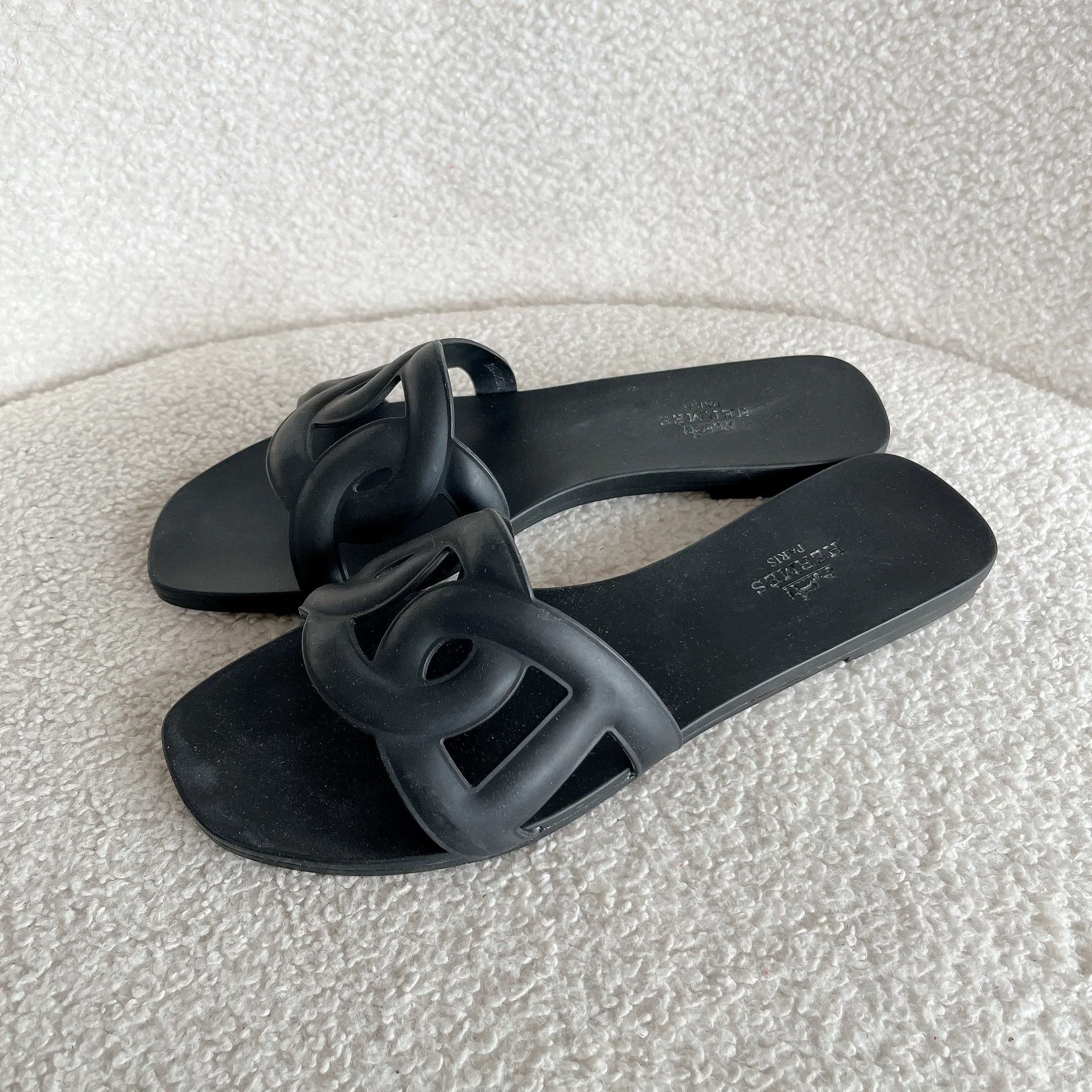 Hermes Hermes Oran Slipper Black 36 Size US 5.5 / IT 35.5 - 2 Thumbnail