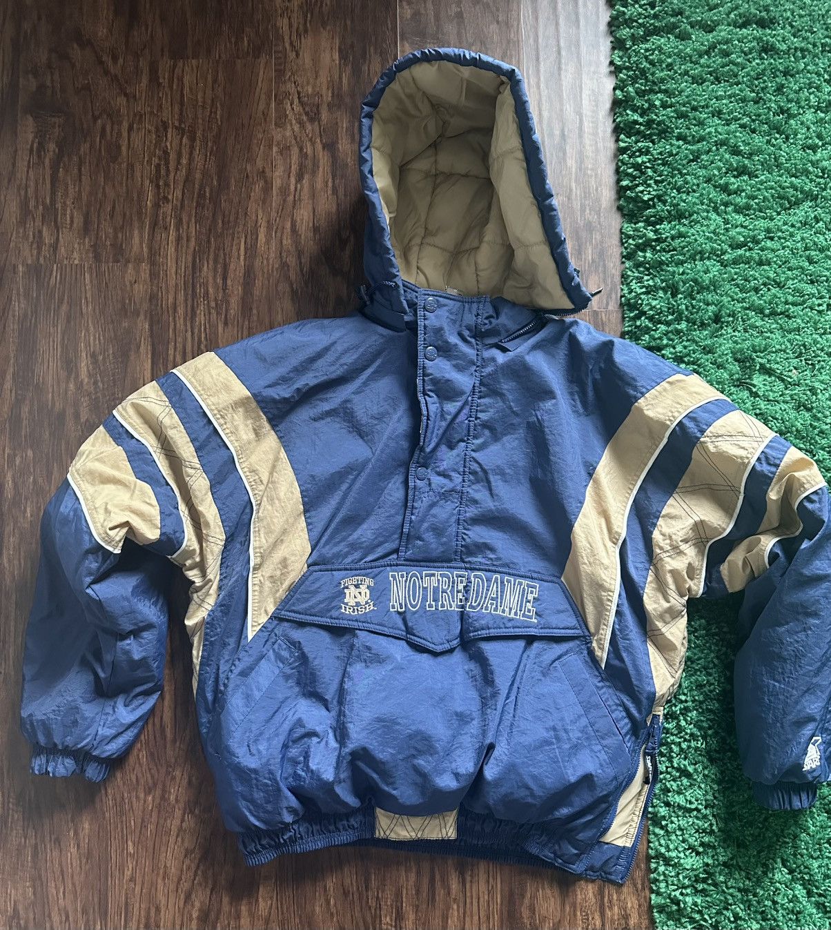 Starter Vintage Starter NOTRE DAME FIGHTING IRISH 1/2 Zip Jacket Size US XL / EU 56 / 4 - 1 Thumbnail