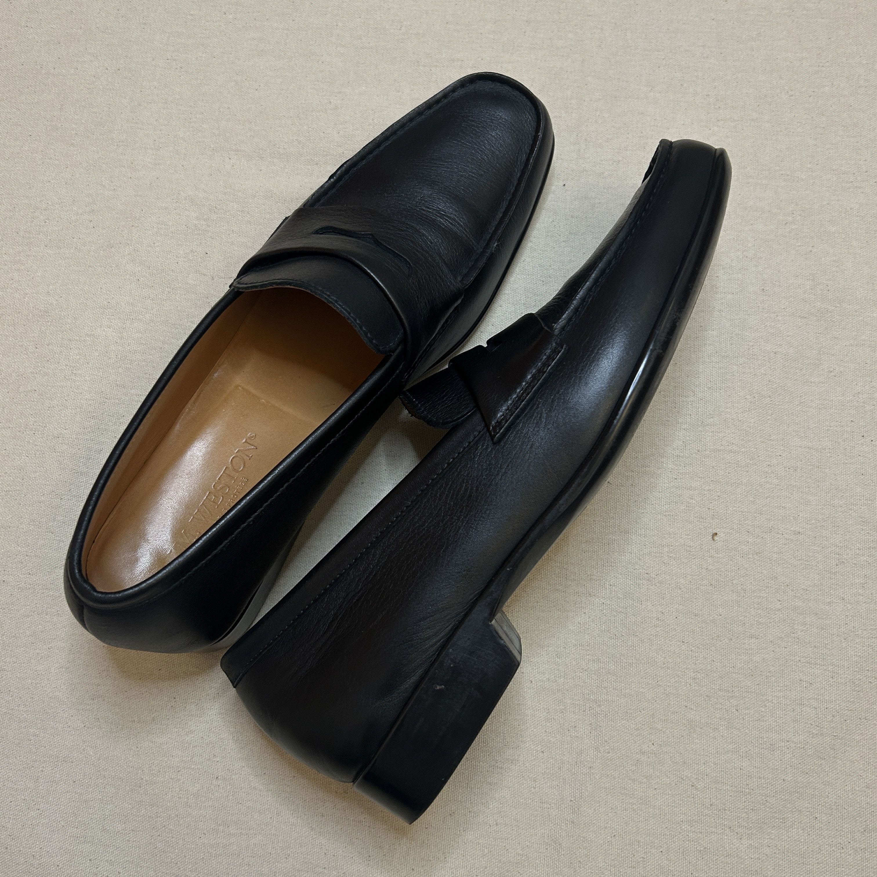 J.M. Weston 180 Black Leather Penny Loafers, Men's (Size 11) — image 4 of 6