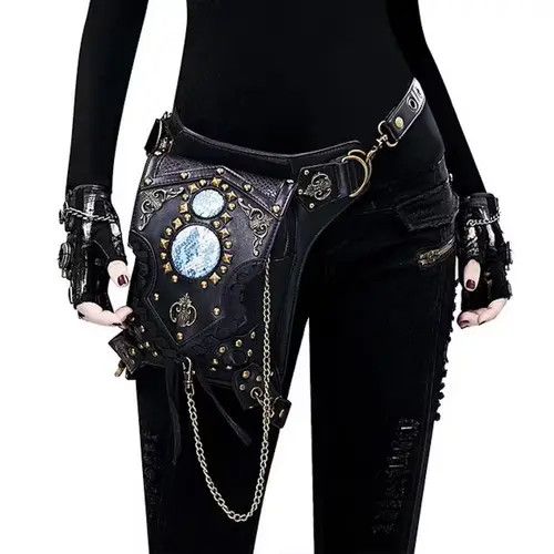 Other Drop Leg Bag Steampunk Retro Rock Waist Belt Bag Size ONE SIZE - 2 Thumbnail