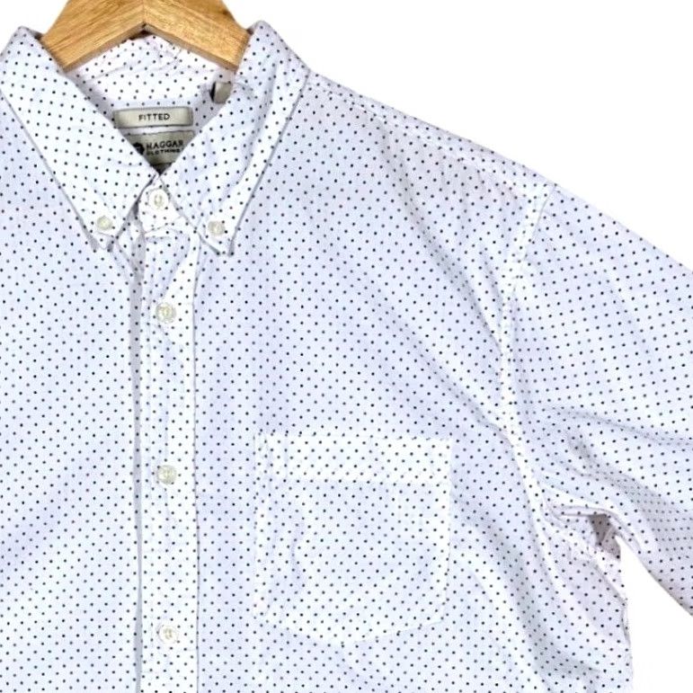 Haggar Haggar Clothing Co Mens Large Fitted Short Sleeve Button-Down Shirt Size US L / EU 52-54 / 3 - 2 Thumbnail
