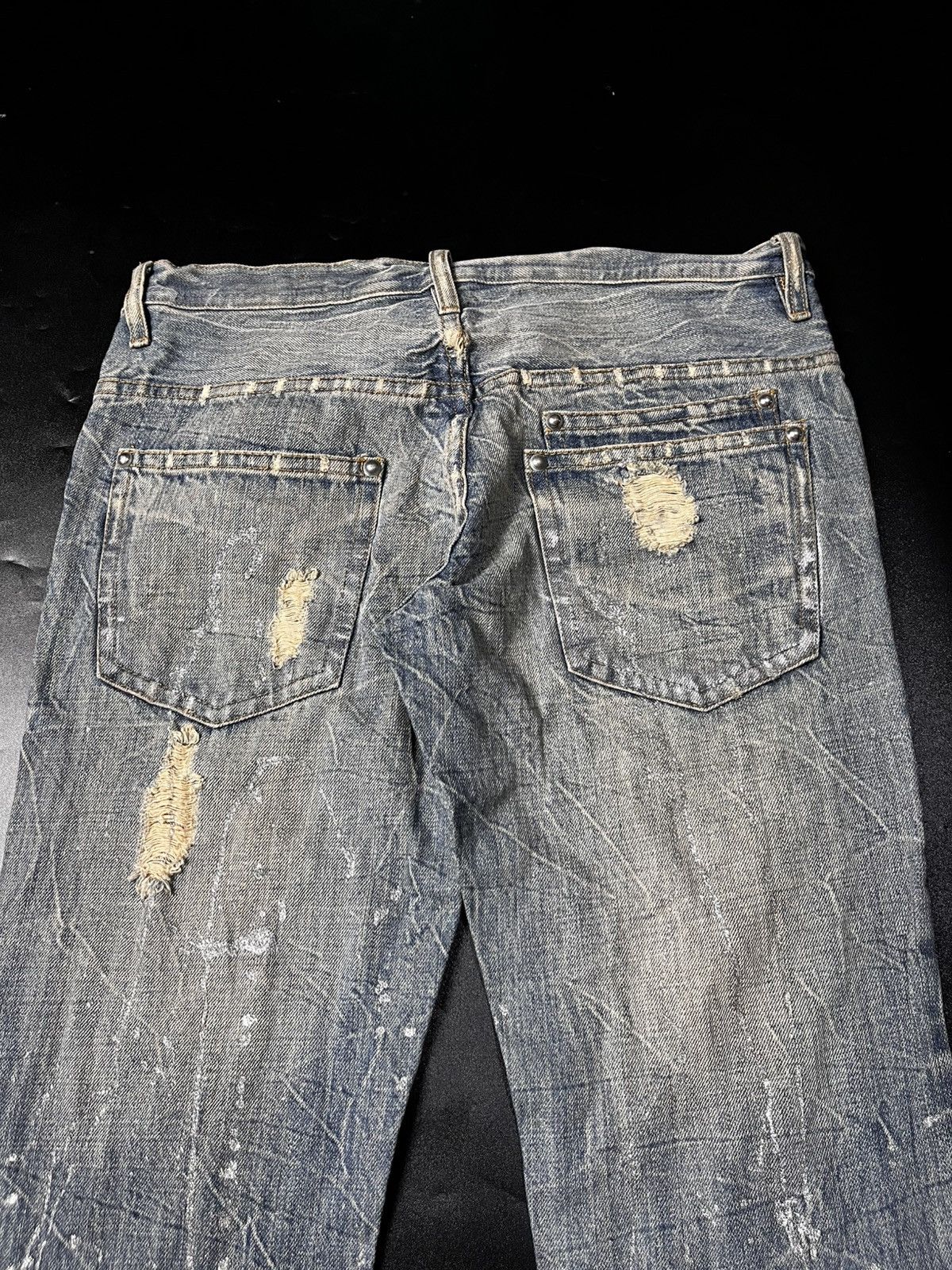 Japanese Brand Midas Distressed Super Flare Jeans Size US 30 / EU 46 - 6 Thumbnail