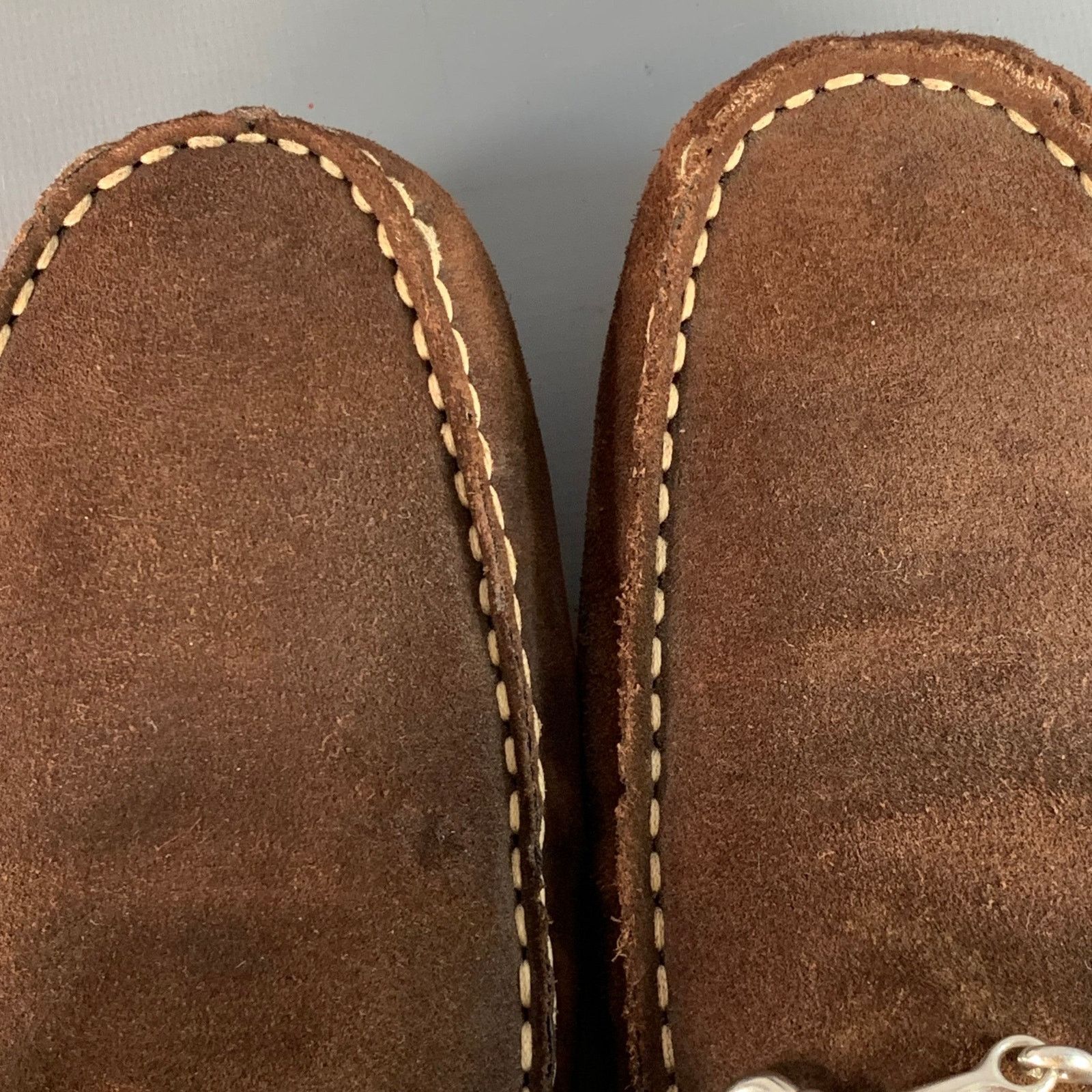 To Boot New York 10.5 Brown Silver Suede Horsebit Slip On Drivers Loafers Size US 10.5 / EU 43-44 - 10 Thumbnail