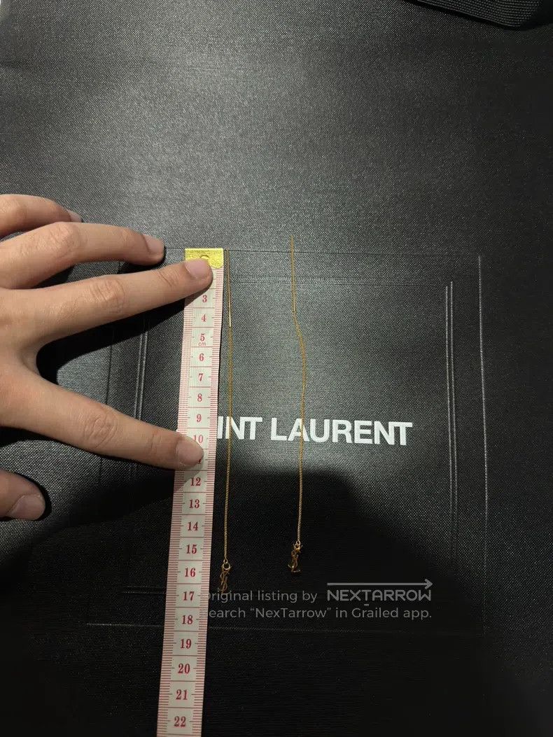 Saint Laurent Paris Saint Laurent Paris Gold Logo Hoop Earrings Size ONE SIZE - 8 Thumbnail