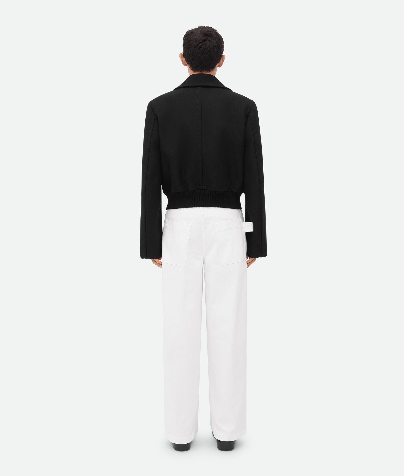 o1w1db10825 Felted Wool Short Blouson Jacket in Black
