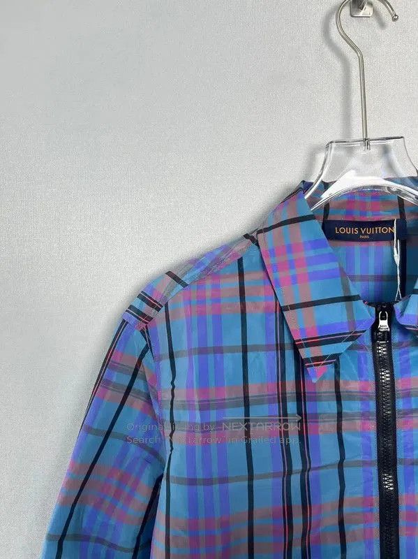 Louis Vuitton Louis Vuitton Blue Purple Check Long Sleeve Shirt . Size US S / EU 44-46 / 1 - 8 Thumbnail