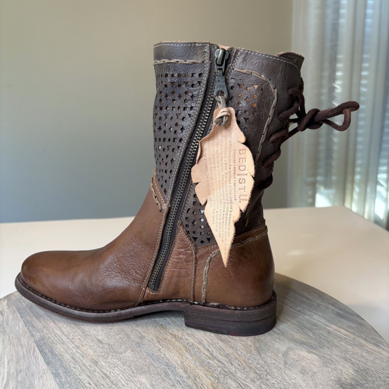Bed Stu Bed Stu Cobbler Cheshire Boots 8 Leather Zip Boho Western Size US 8 / IT 38 - 3 Thumbnail