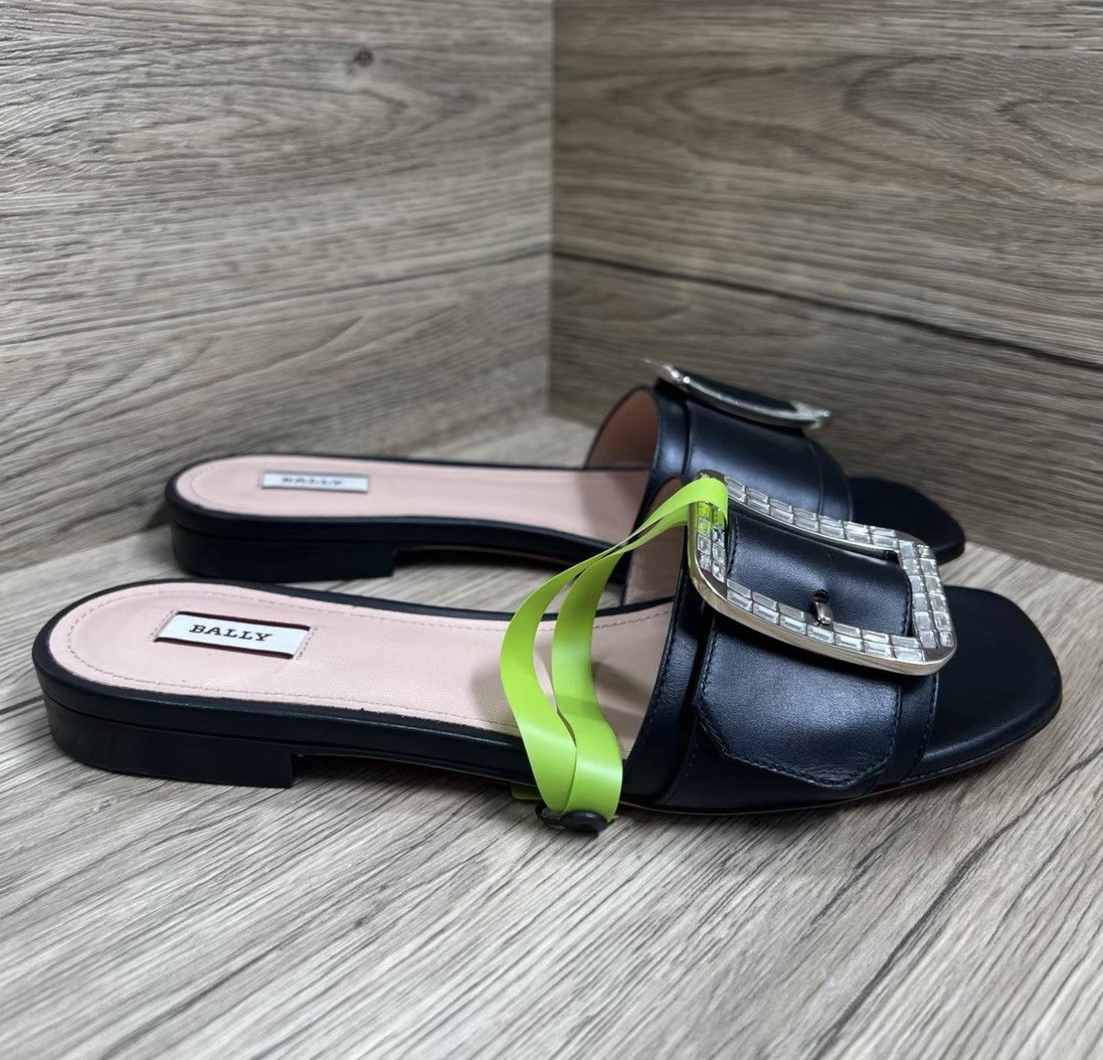 Bally Bally Black Square Rhinestone Slides J41 Size US 6.5 / IT 36.5 - 3 Thumbnail