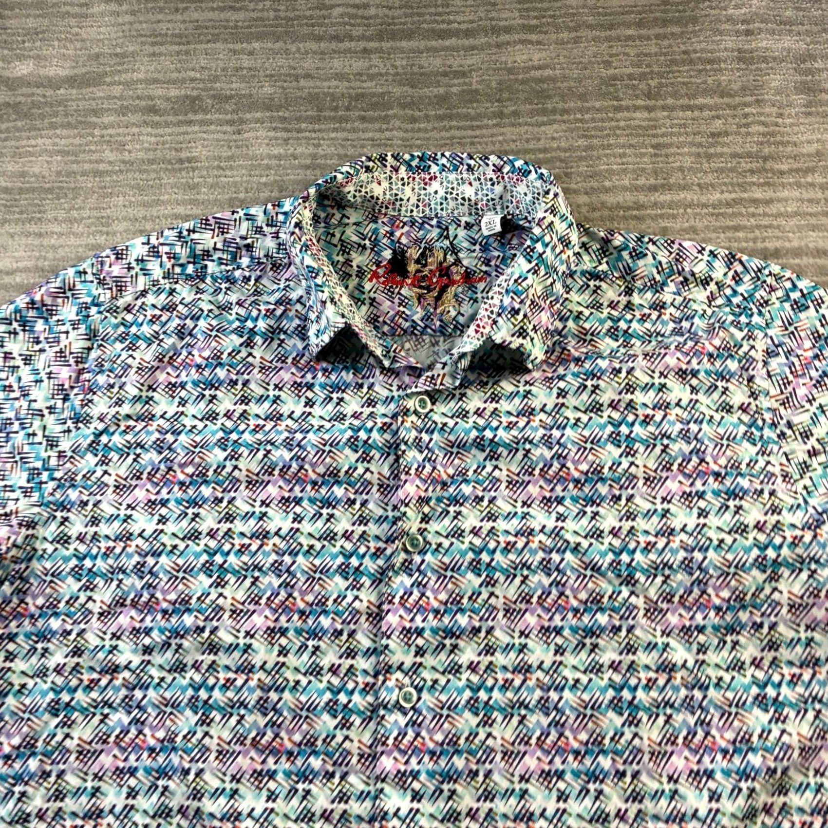 Robert Graham Robert Graham Shirt Mens 2XL XXL Blue Casual Button Up Flip Size US XXL / EU 58 / 5 - 3 Thumbnail
