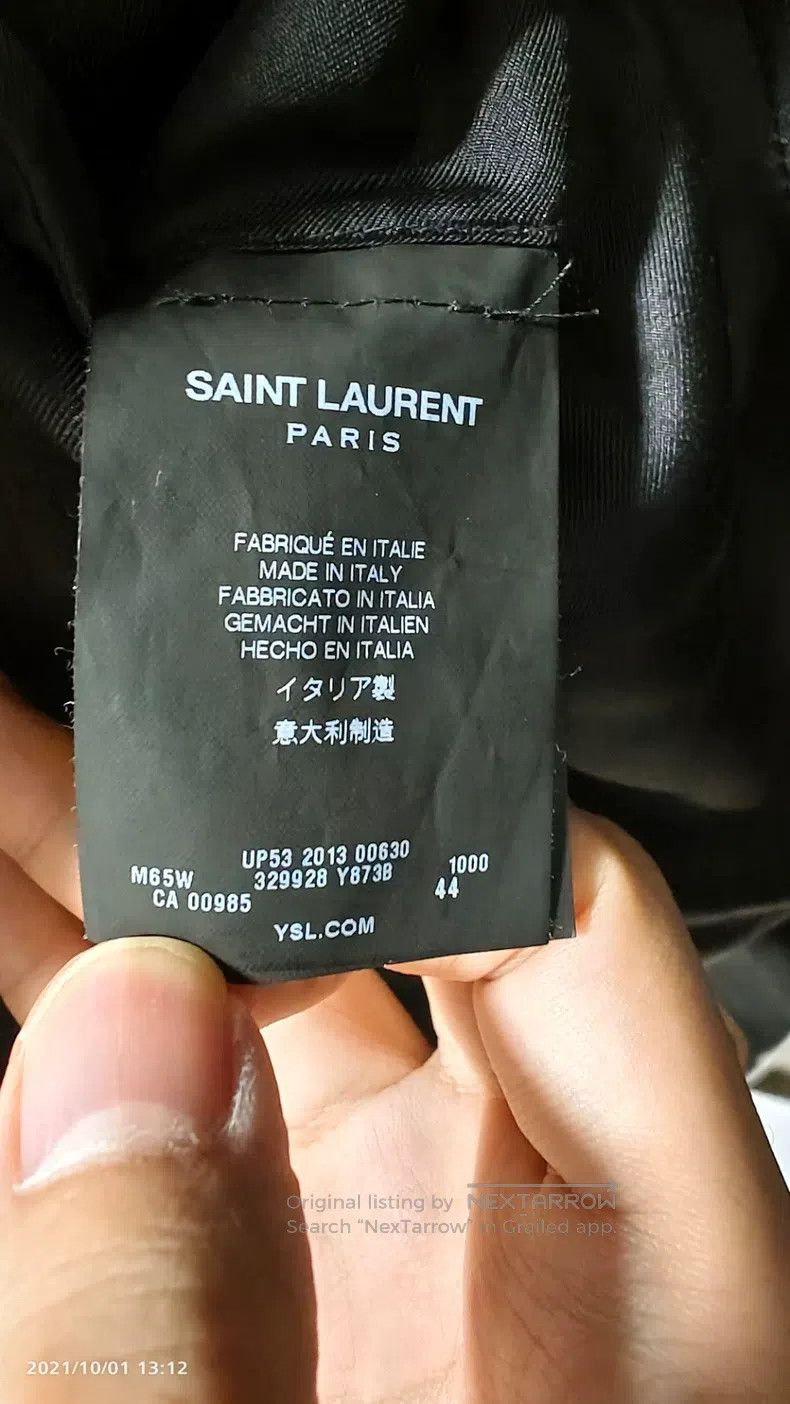 Saint Laurent Paris Saint Laurent Paris Leather Collar Morning Suit Size US S / EU 44-46 / 1 - 4 Thumbnail