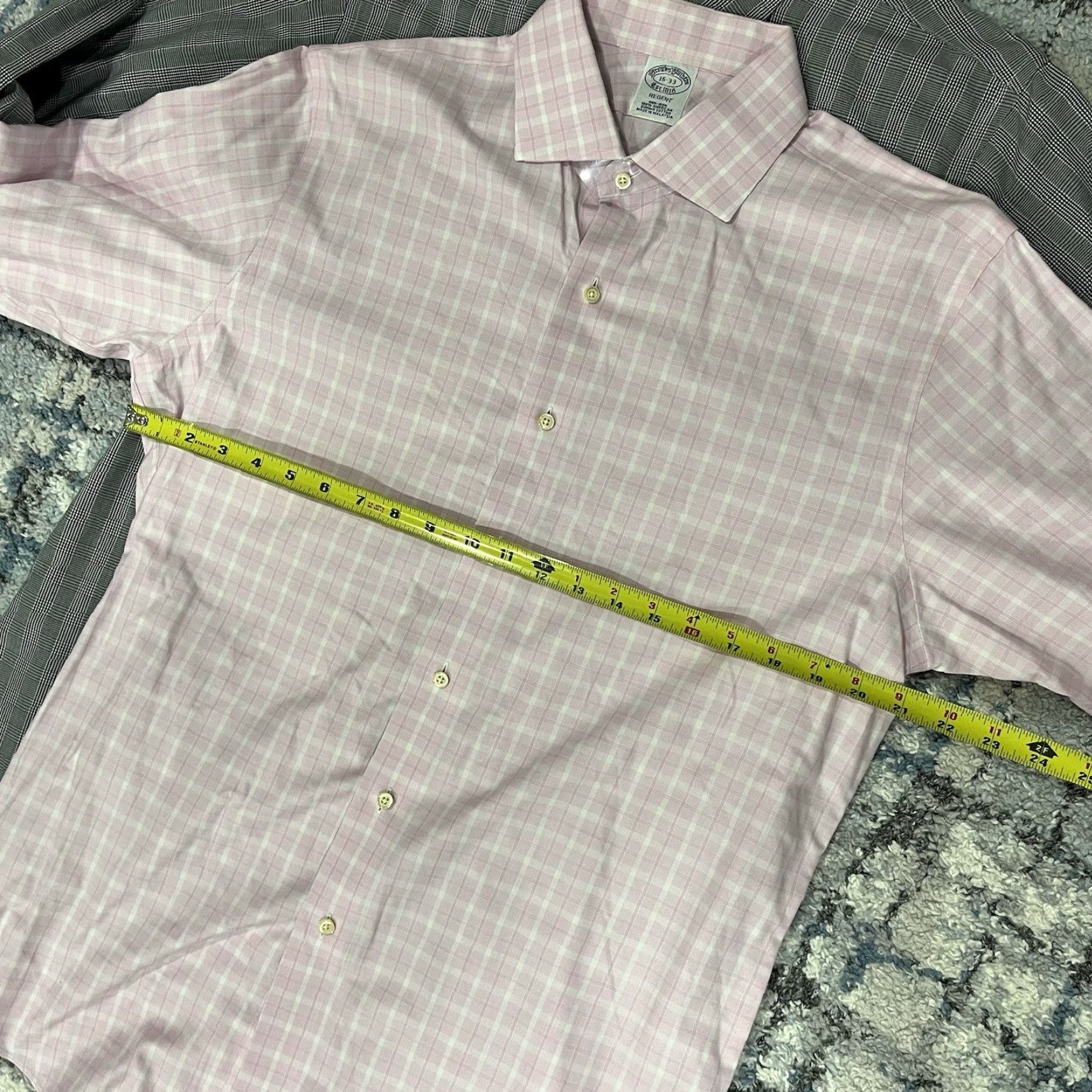 Brooks Brothers Brooks Brothers Mens Dress Shirt Lot Regent Size 16 33 Non Iron Supima Cotton Polka Dot Blue Regular Men's Shirt Size 42R - 7 Thumbnail
