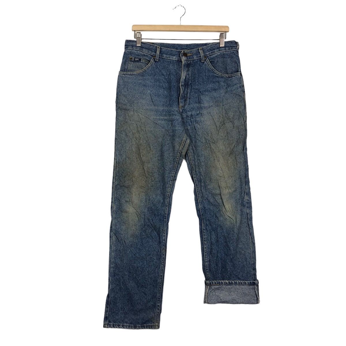 Lee 🔥Rare Distressed Denim Jeans Lee Usa Punk Design Size US 32 / EU 48 - 9 Thumbnail