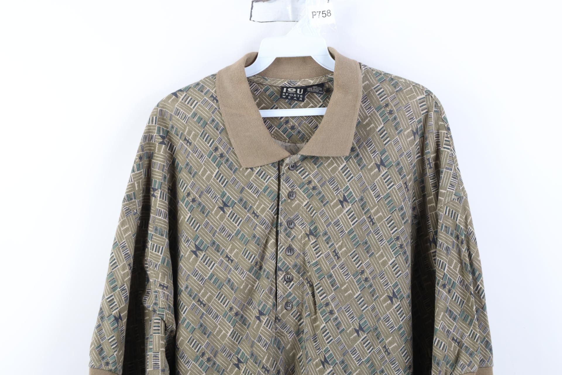 Vintage Vintage 90s IOU Geometric Knit Skateboard Golf Polo Shirt Size US XL / EU 56 / 4 - 2 Thumbnail