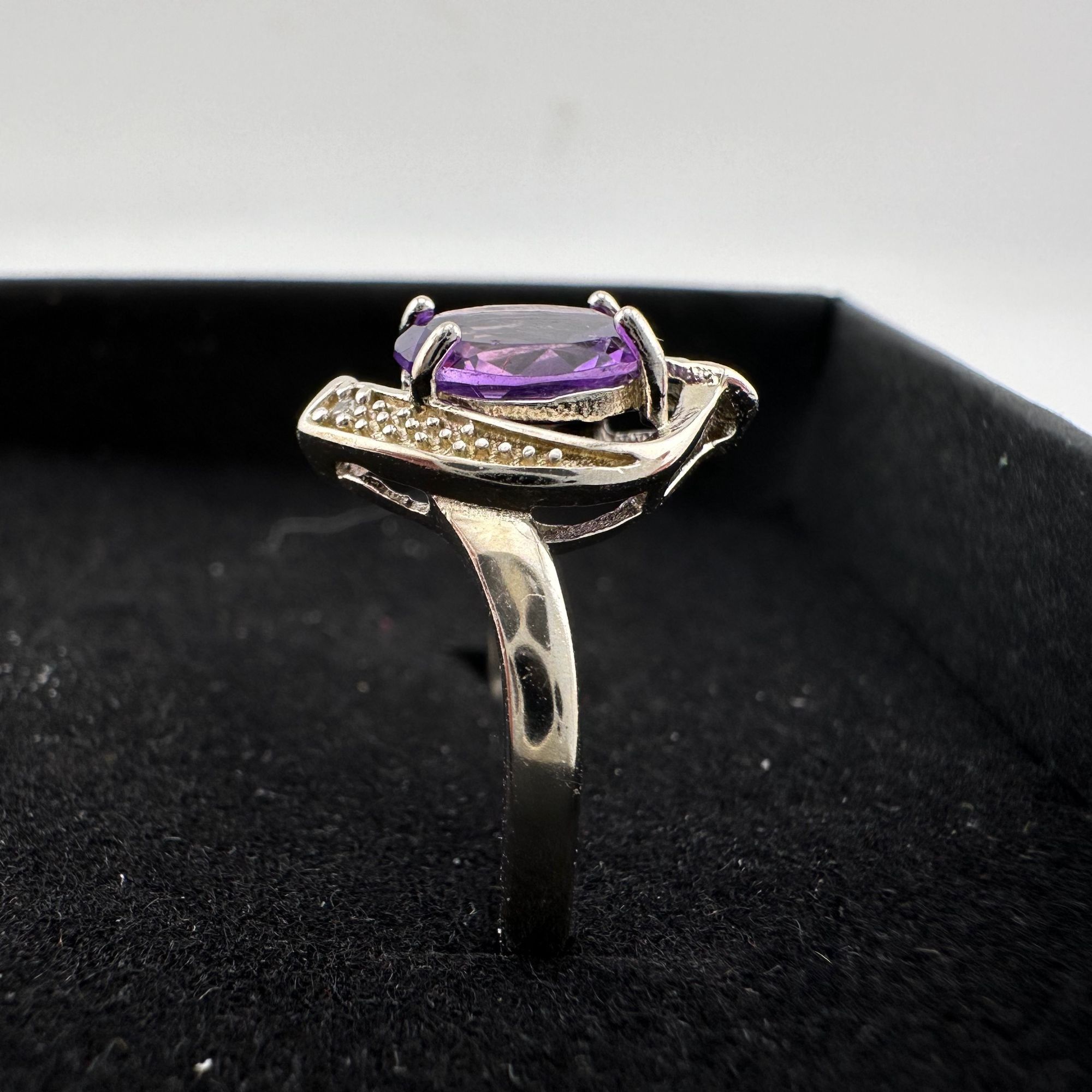 Other 1.11 Carat Amethyst Ring with Diamond Accent - Sterling Silv Size ONE SIZE - 11 Thumbnail