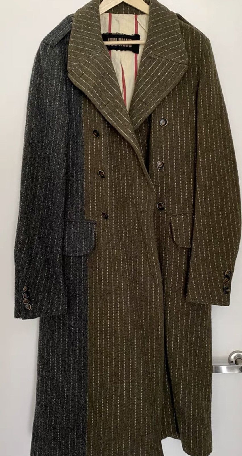Uma Wang Uma Wang Men's Patchwork Wool Overcoat Size US M / EU 48-50 / 2 - 2 Thumbnail
