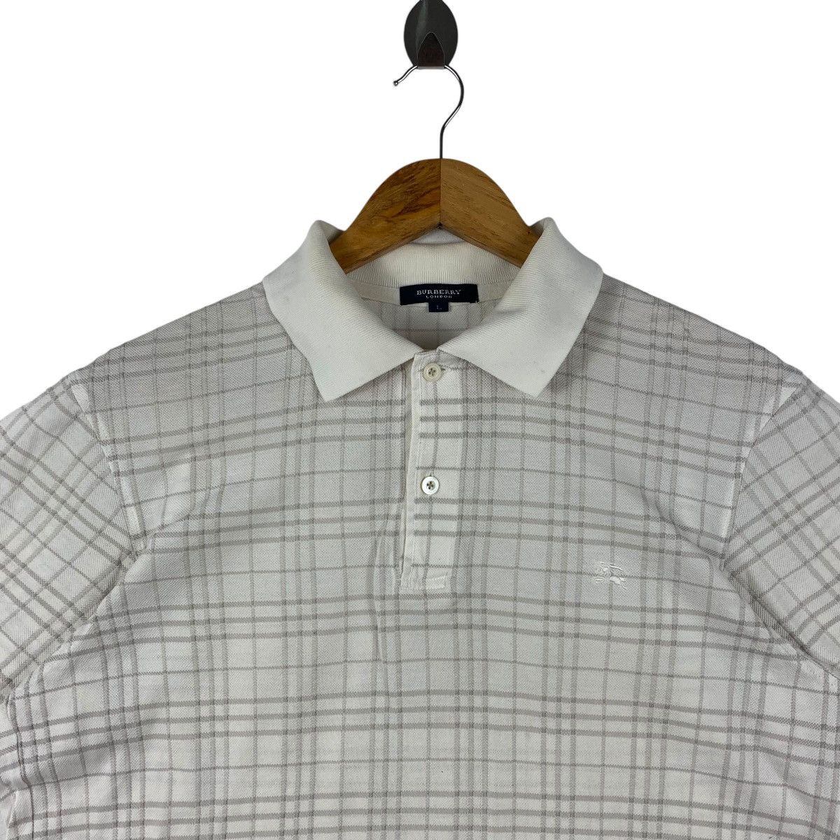 Burberry × Designer BURBERRY London nova check collar design polo tee Size US L / EU 52-54 / 3 - 2 Thumbnail