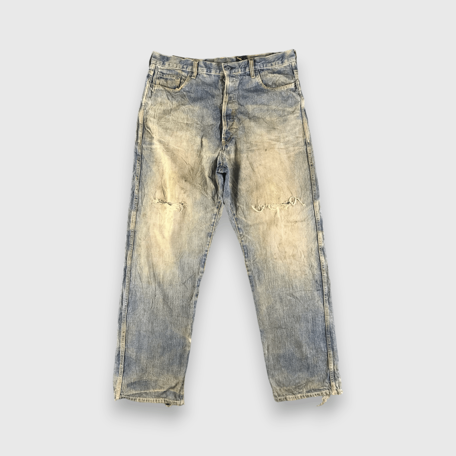 Japanese Brand Vintage Distress Japan Jeans-J3777 Size US 37 - 1 Thumbnail