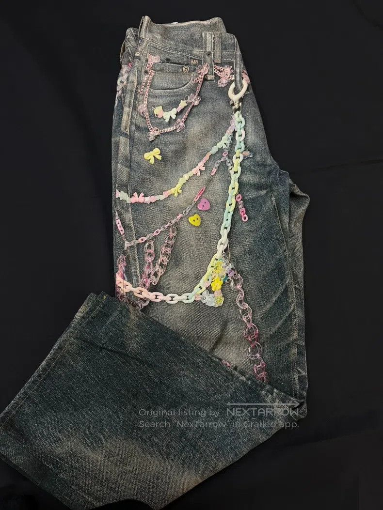 Acne Studios Acne Studios Distressed Washed Candy Chain 3D Printed Jean Size US 30 / EU 46 - 3 Thumbnail