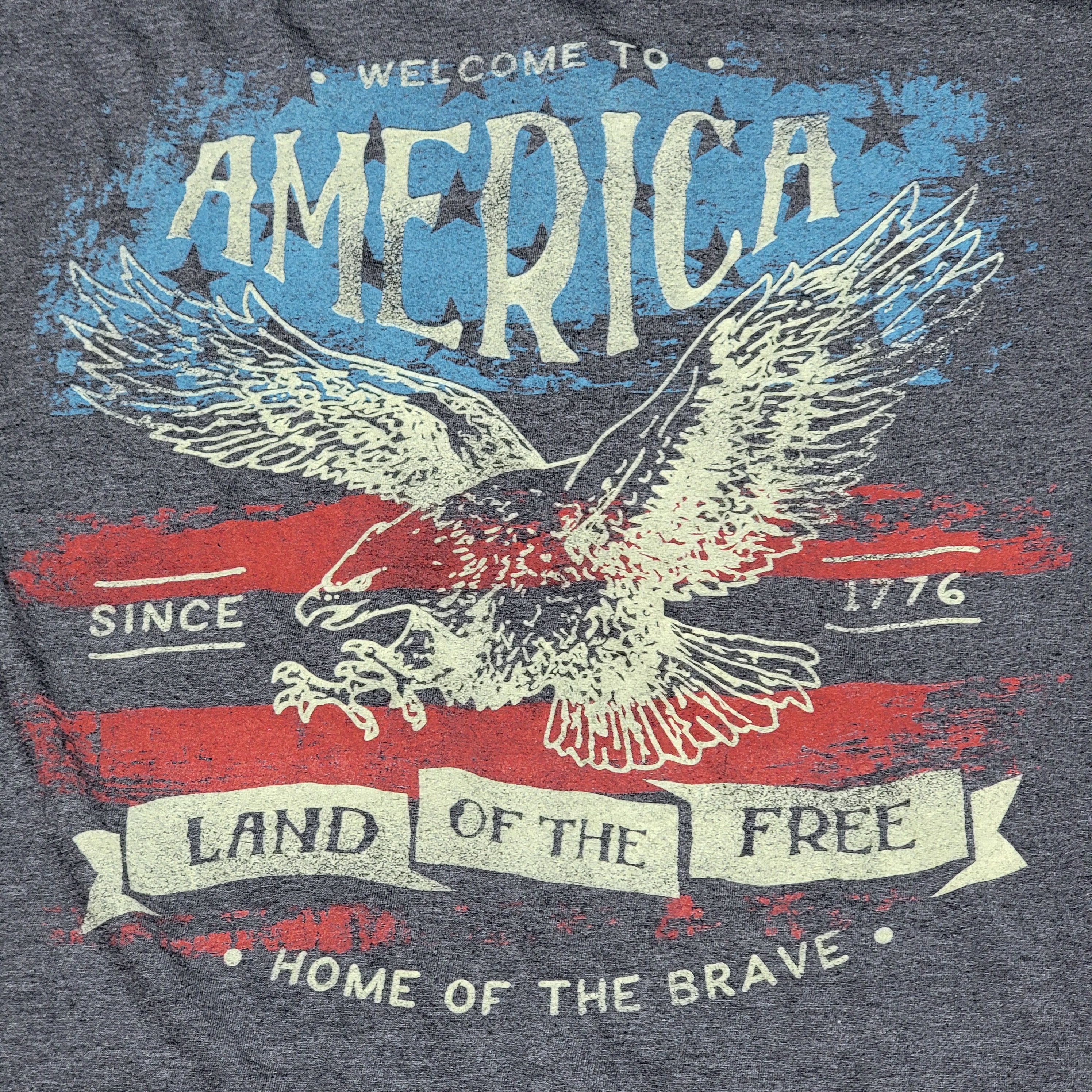Anvil Anvil SS Dark Grey Unisex Tee "Welcome To America" - Size XL Size US XL / EU 56 / 4 - 2 Thumbnail