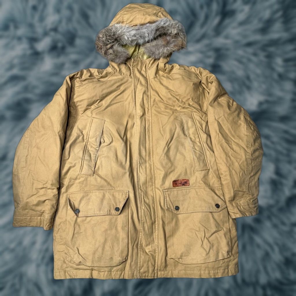 Vintage VINTAGE Ecko Function Real Fur Trim Hood Puffer Duck Canvas Jacket Men XXL Brown Pockets Size US XXL / EU 58 / 5 - 1 Thumbnail