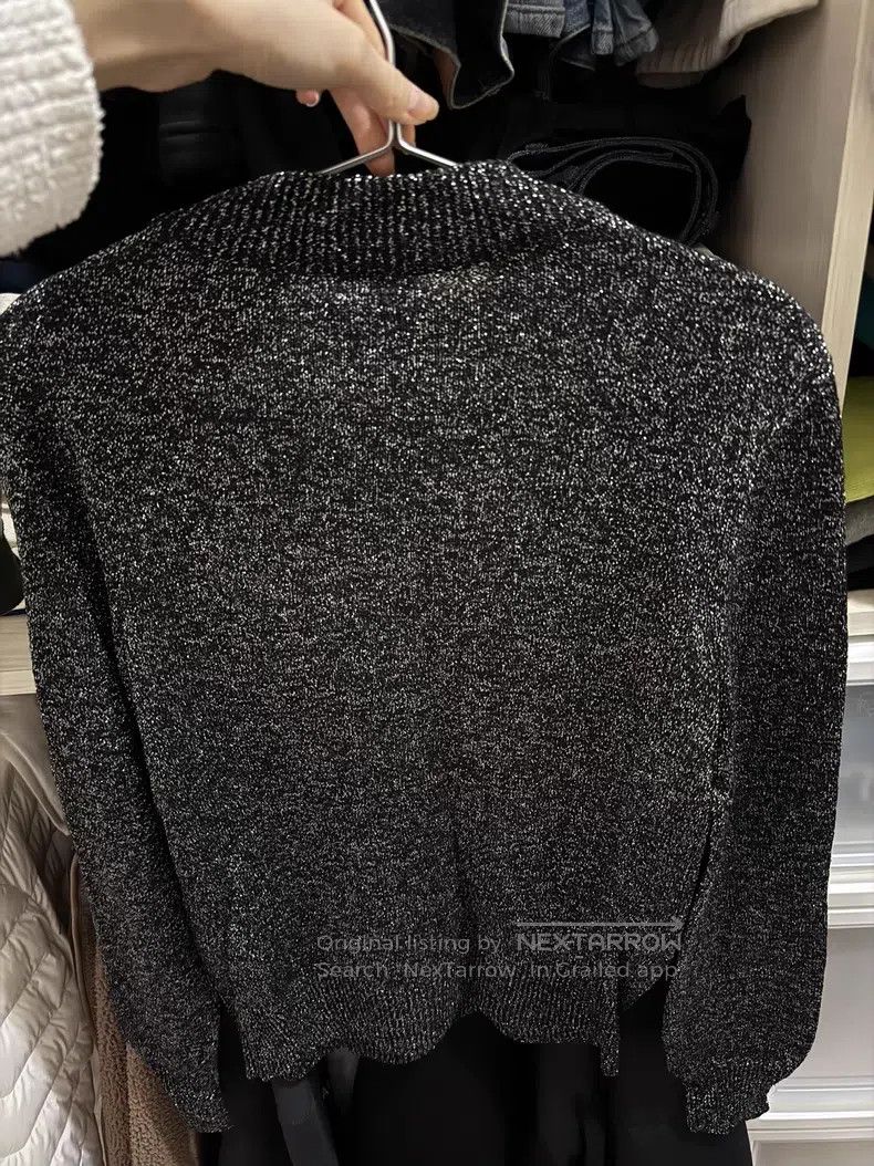 Saint Laurent Paris Saint Laurent Paris Silver Knit Top Size US M / EU 48-50 / 2 - 3 Thumbnail