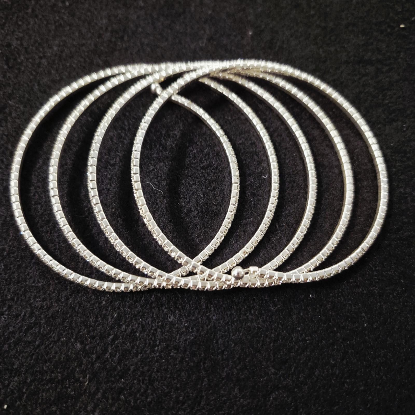Other Anne Klein Multi-Row Rhinestone Flex Bracelet – Silver-Tone Size ONE SIZE - 1 Thumbnail