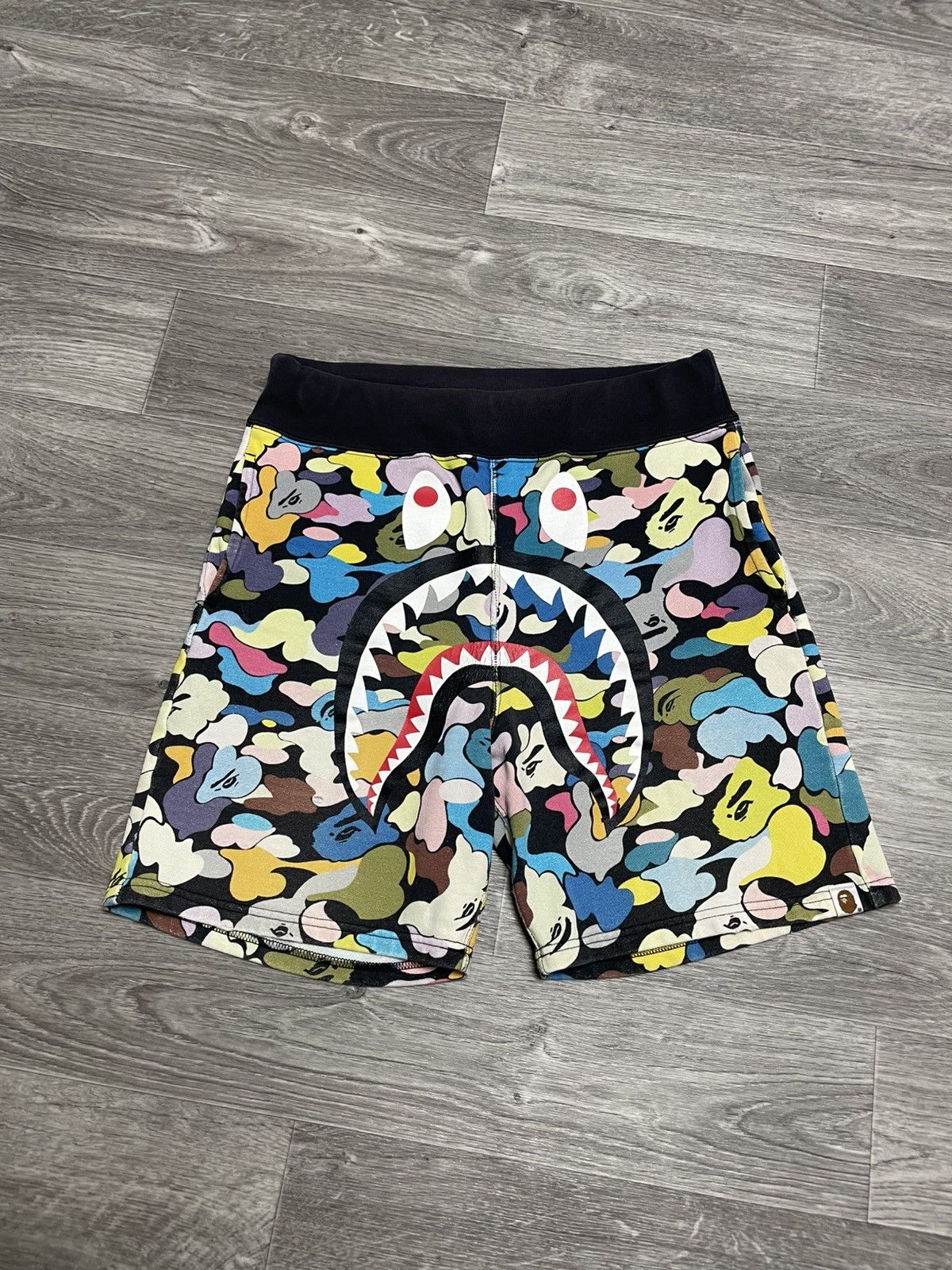Bape Multi Camo Shark Sweat Shorts SS18