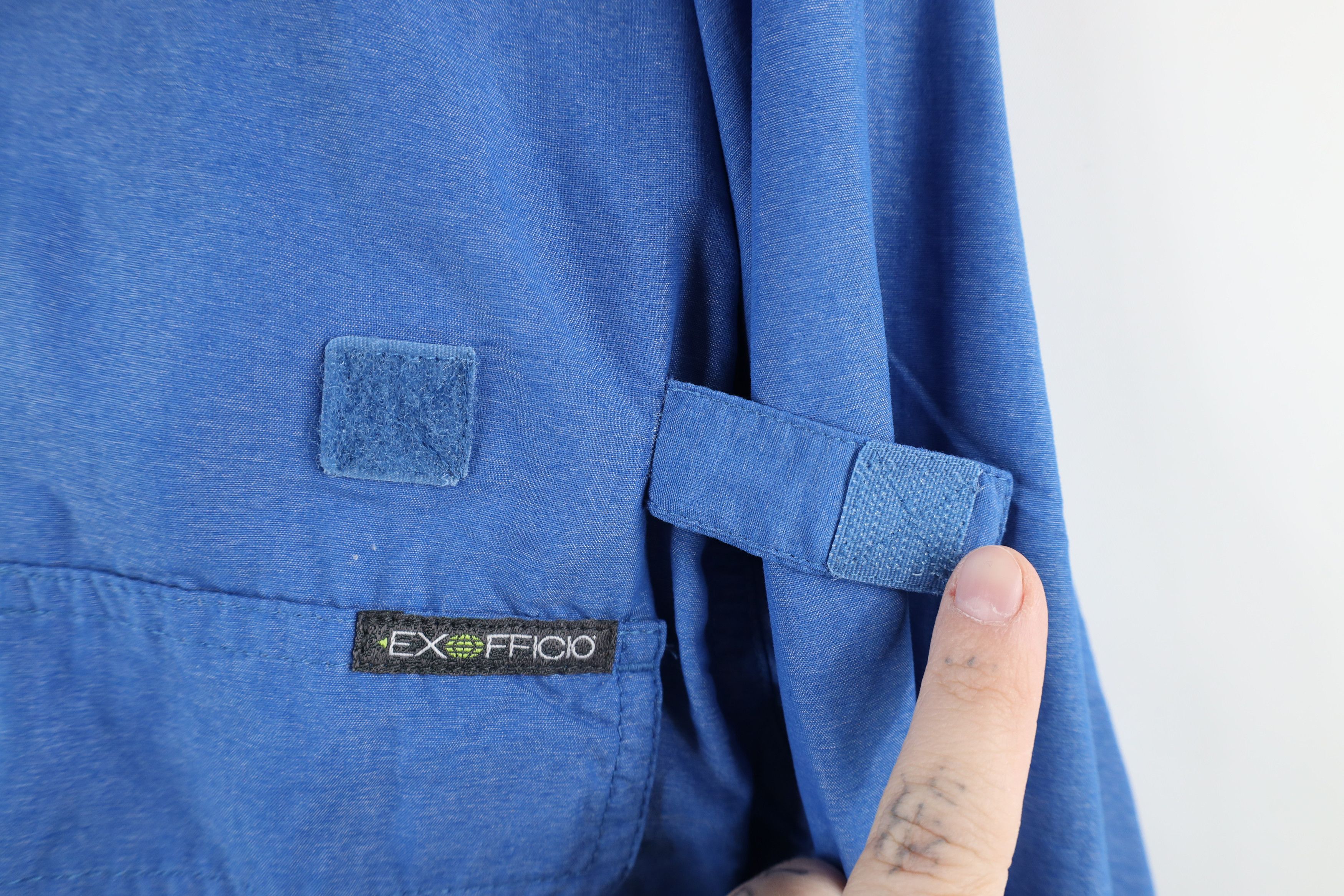 ExOfficio × Vintage ExOfficio Hiking Trail Collared Button Down Shirt Blue Size US M / EU 48-50 / 2 - 5 Thumbnail