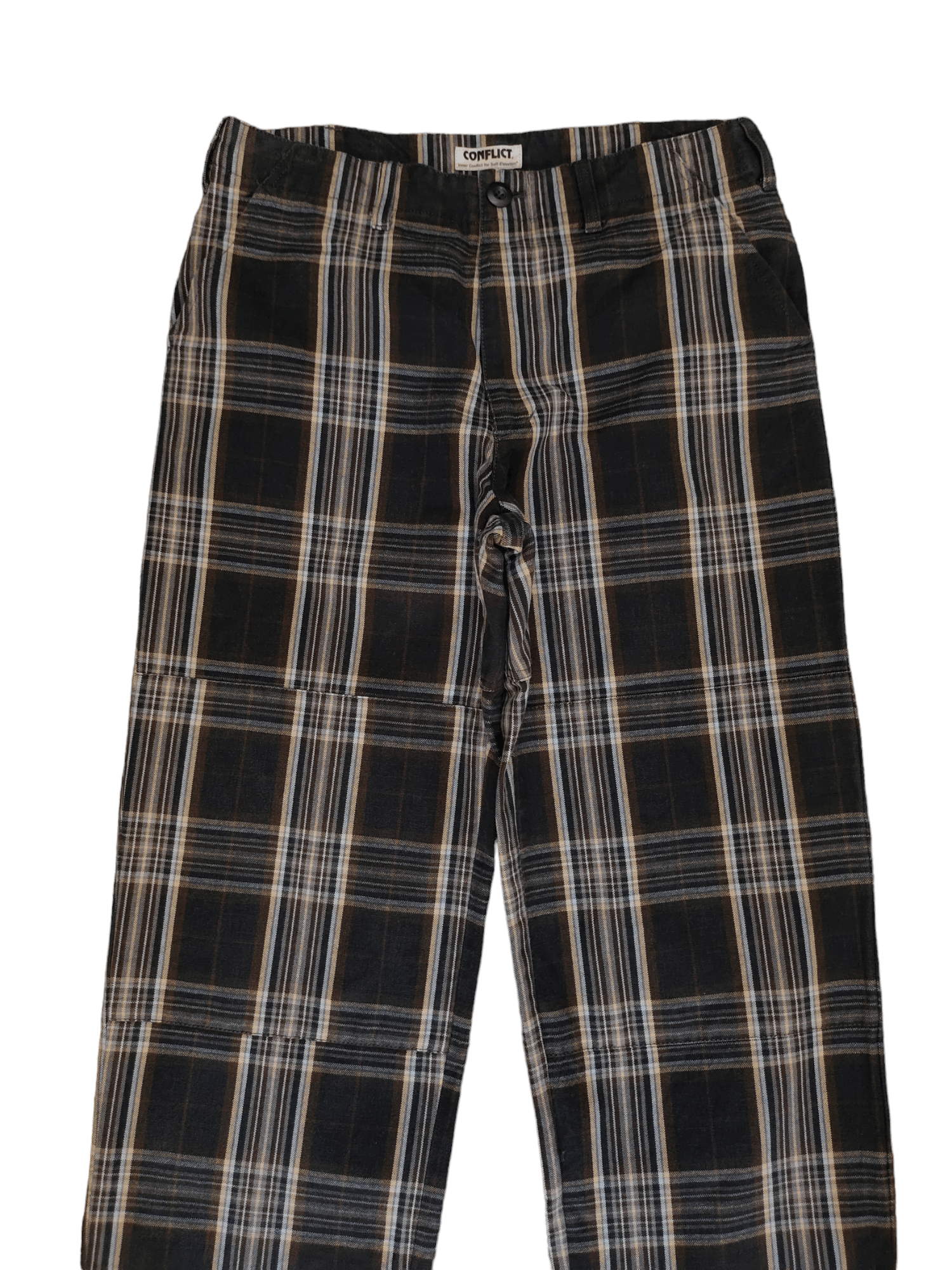 Comme des Garcons × Undercover Baggy Jeans Conflict Japan Checkered Double Knee Wide Leg Size US 32 / EU 48 - 2 Thumbnail