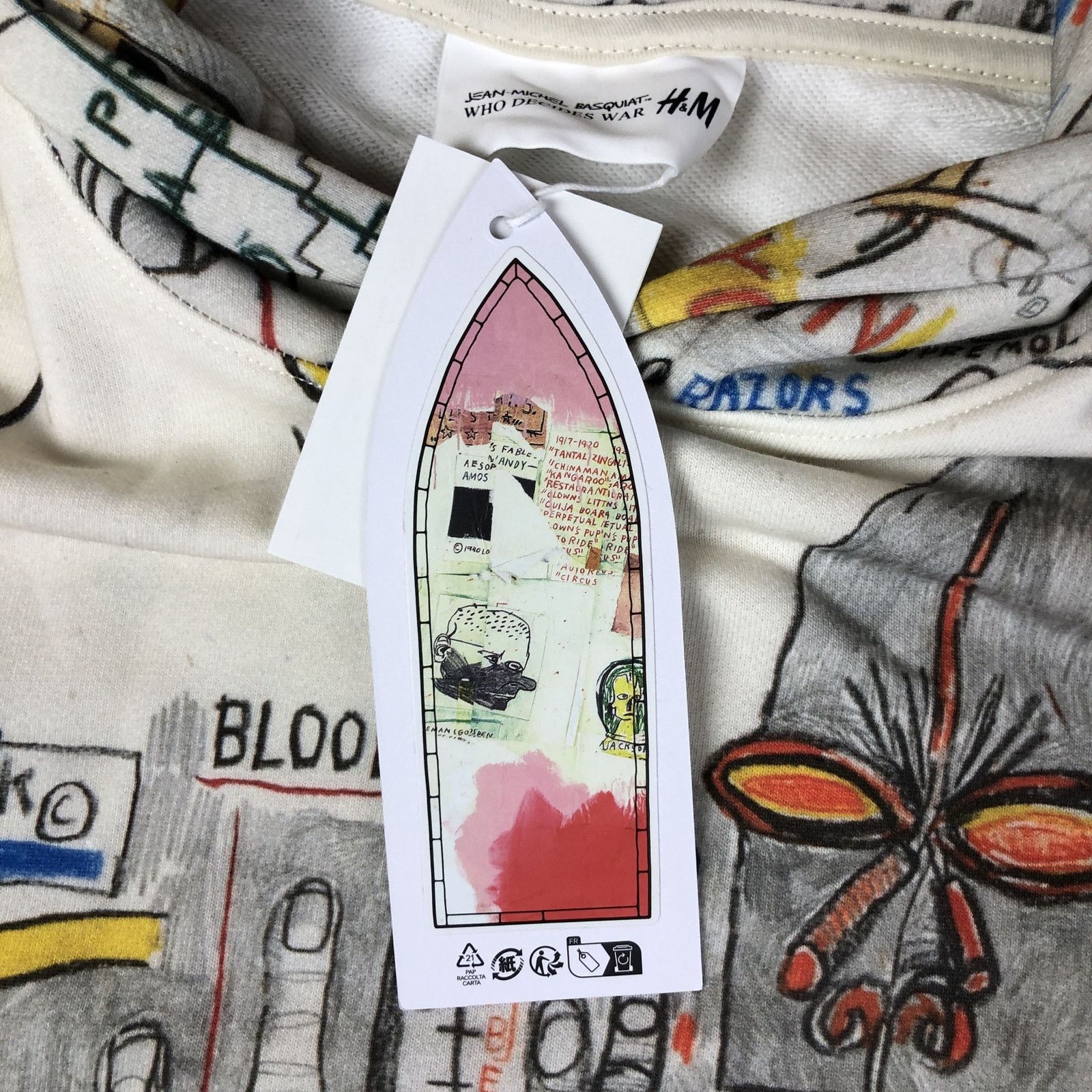 H&M × Jean-Michel Basquiat × Who Decides War H&M Who Decides War x Basquiat x Ev Bravado Graffiti Hoodie Size US M / EU 48-50 / 2 - 7 Thumbnail