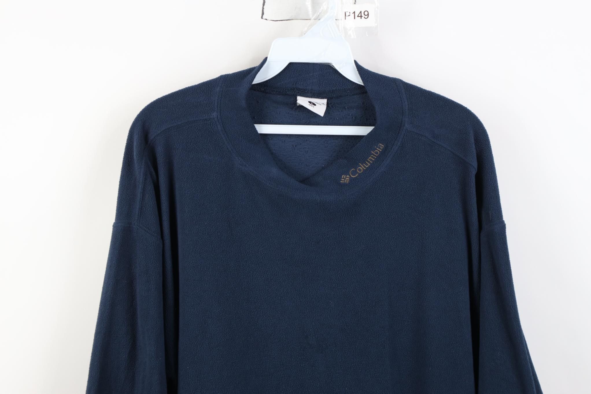 Columbia Vintage 90s Y2K Columbia Fleece Mock Neck Sweater Blue Size US L / EU 52-54 / 3 - 2 Thumbnail