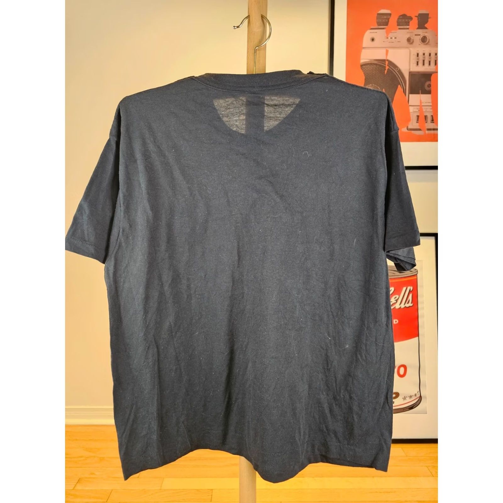 Vintage VINTAGE T-Shirt XL Black 80's One Pocket Selvedge Paper Thin Single Stitch Cotton Men XL Size US XL / EU 56 / 4 - 8 Thumbnail