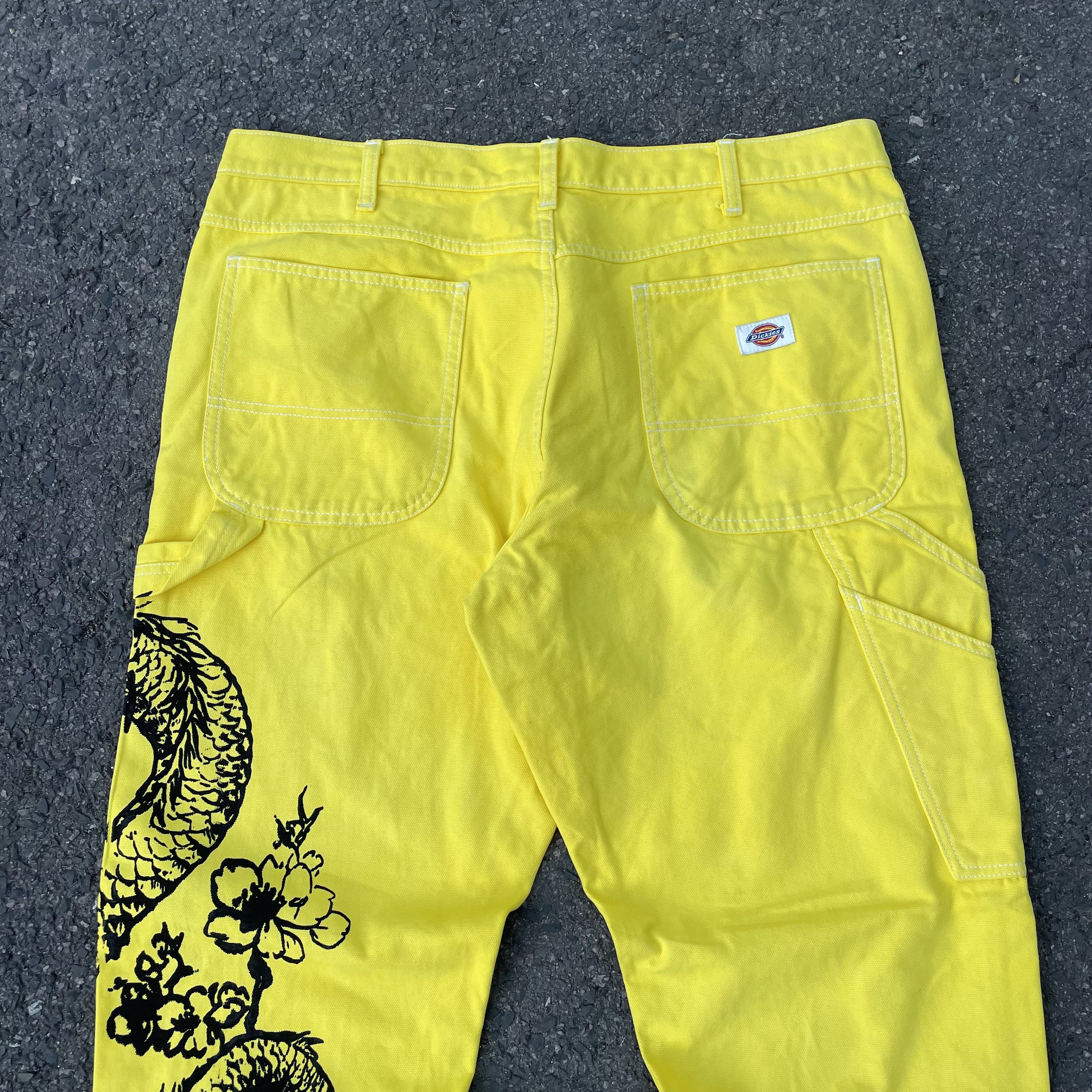 Dickies Dickies Custom Yellow Dragon Pants Graphic Bleach Wash Y2K Size US 38 / EU 54 - 15 Thumbnail