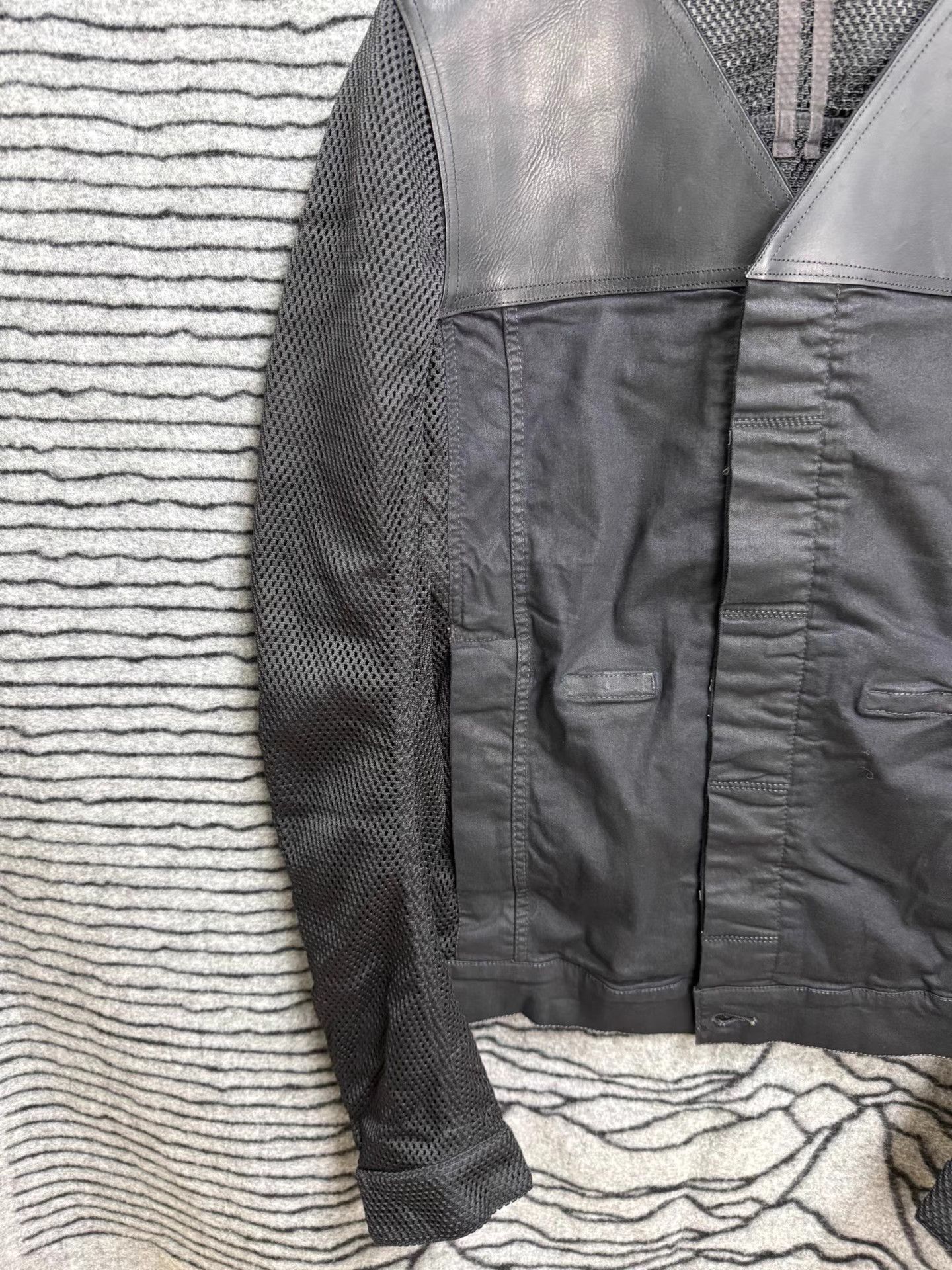 Rick Owens Rick Owens Mesh & Leather Panel Jacket K20 Size US M / EU 48-50 / 2 - 3 Thumbnail