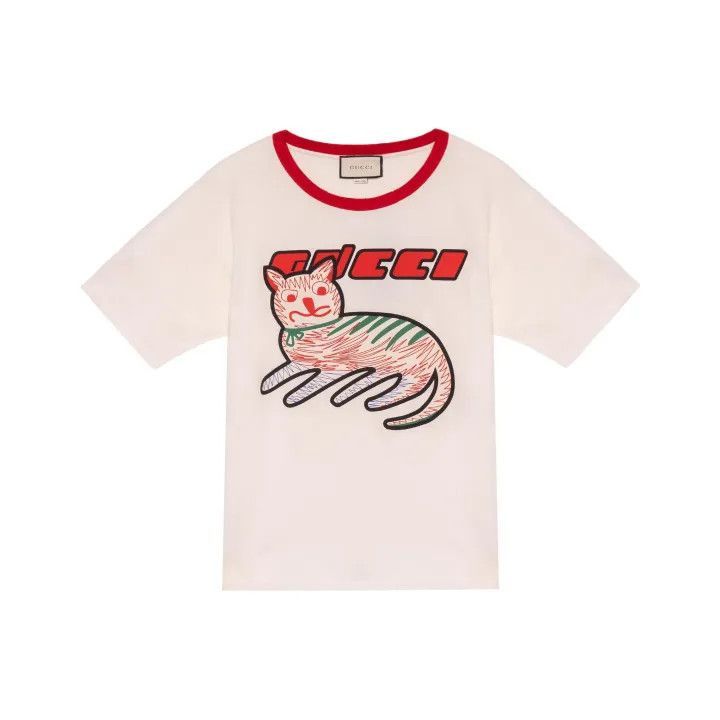 Gucci Gucci Cat Print Oversized T-Shirt-2507 Size XL / US 12-14 / IT 48-50 - 1 Thumbnail