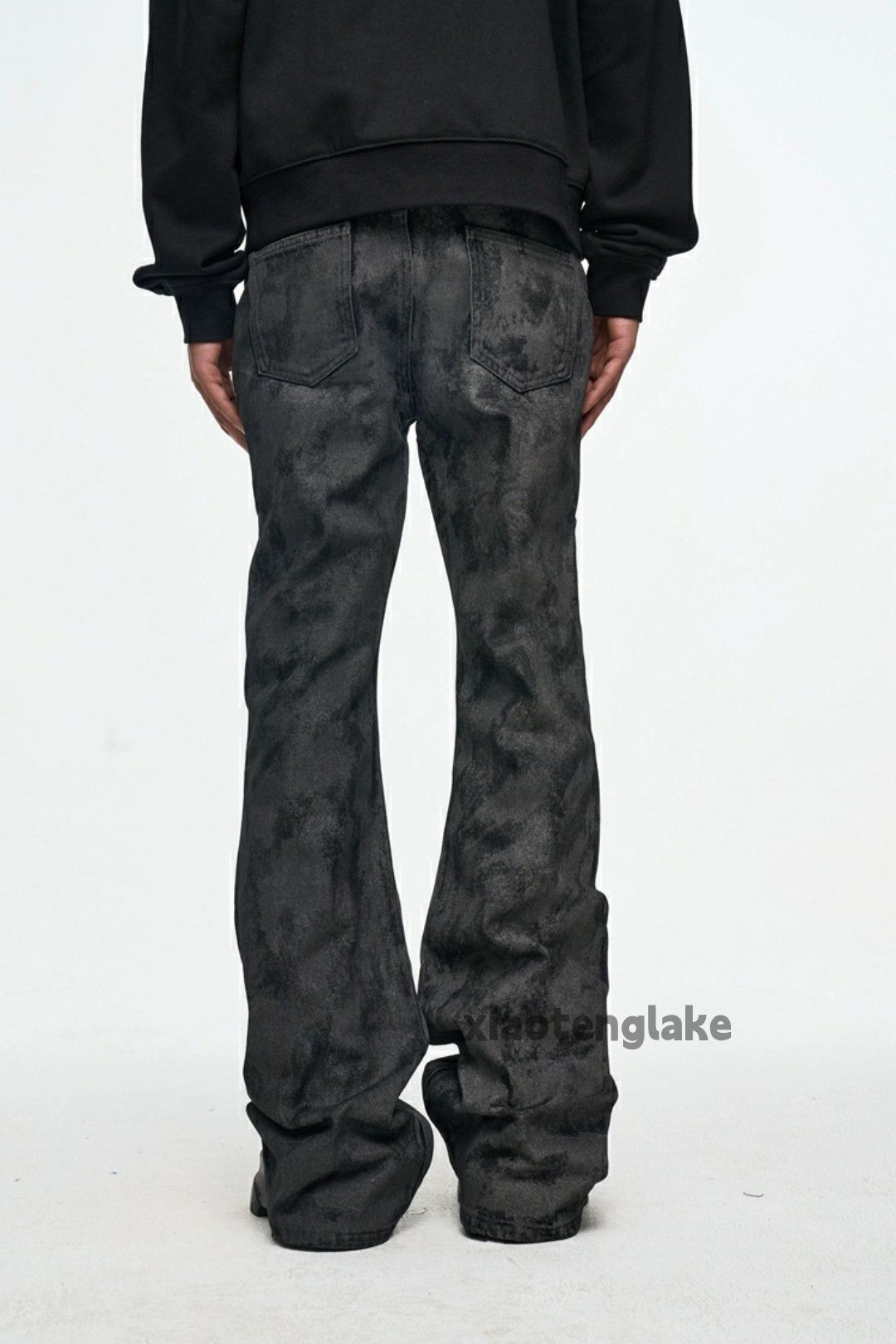 Jean × Vintage washed faded punk grunge wax stain flared jeans Size US 36 / EU 52 - 5 Thumbnail