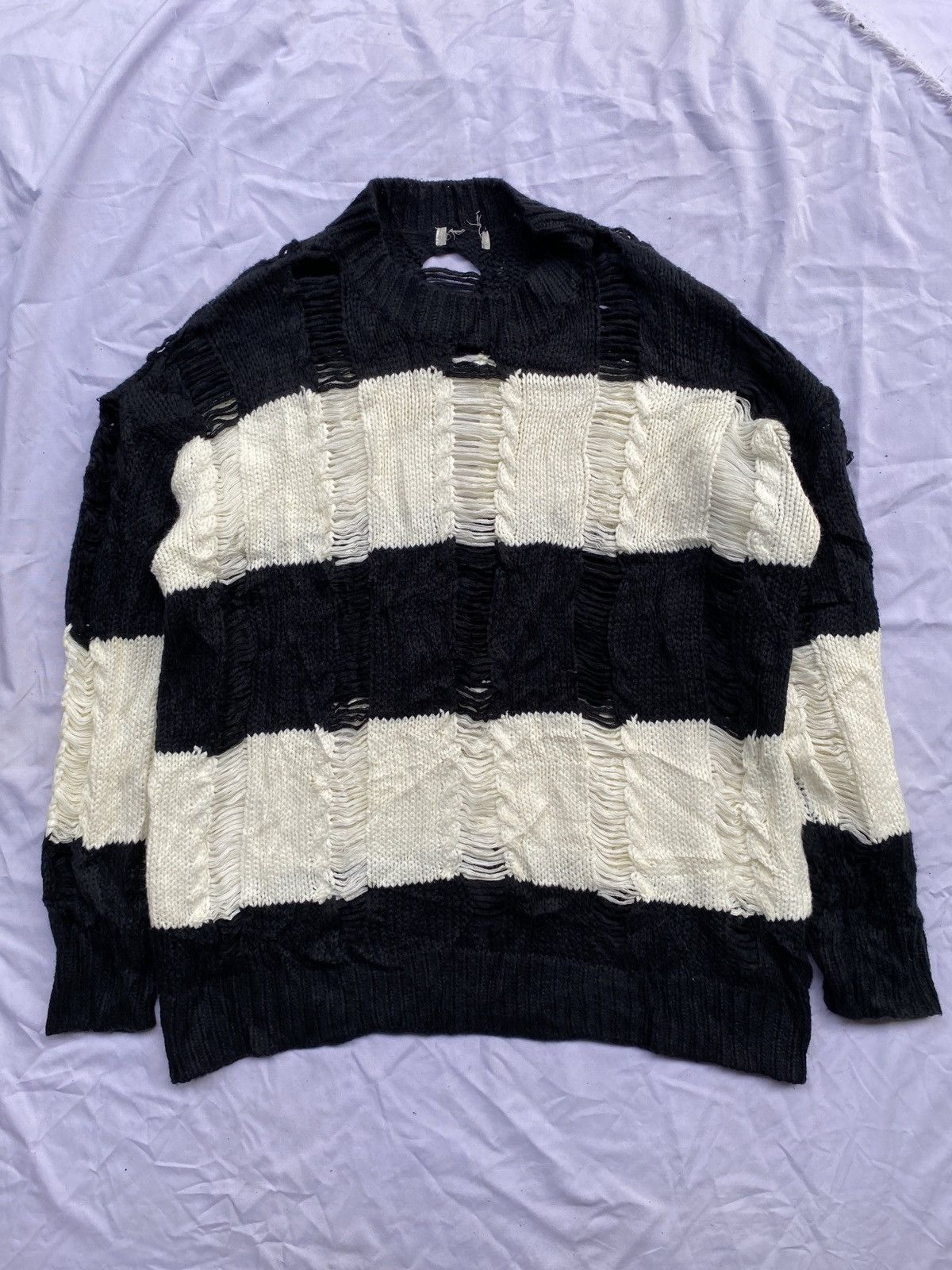14th Addiction × Japanese Brand × KMRii “SAMPLE” Distressed Knitted Punk Sweater Size US M / EU 48-50 / 2 - 1 Thumbnail