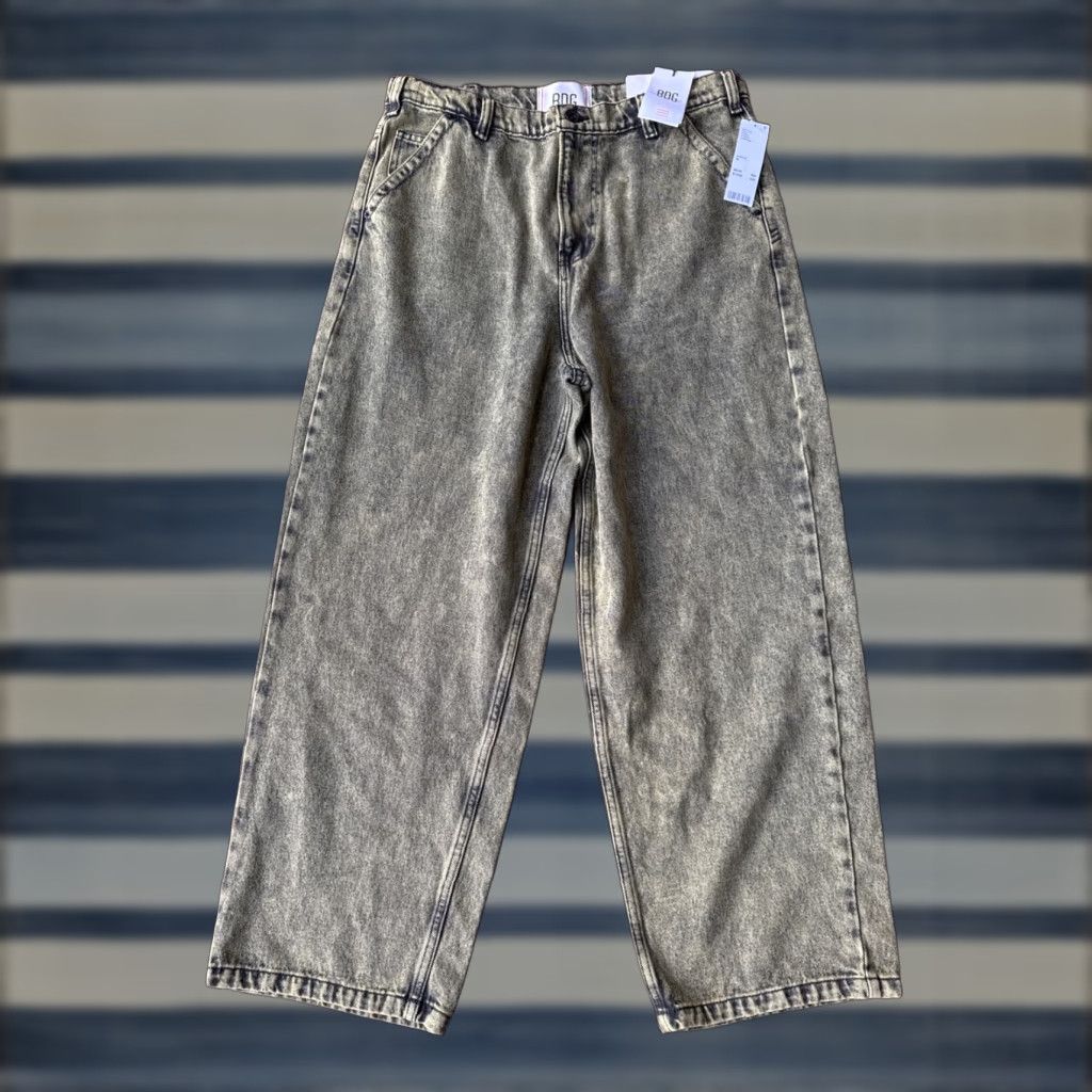 Bdg NWT BDG Baggy Oversized Denim Jean Men's Medium Green Denim Wide-Leg Casual Grunge Skater Pockets Badge Logo Zipper Button Size US 31 - 1 Thumbnail