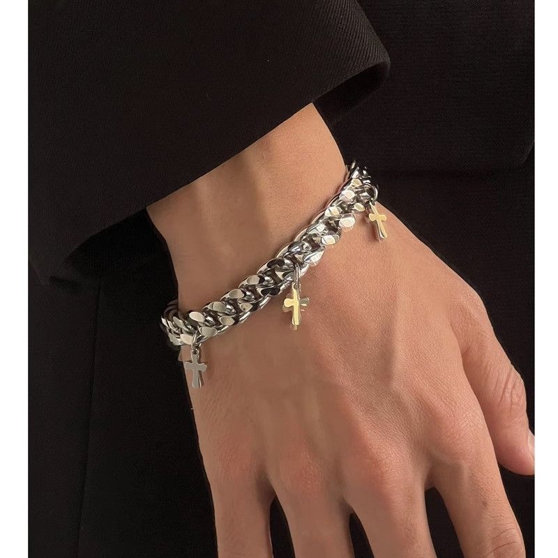 Jewelry Cross Retro Bracelet Y2K Punk Chain Gotch Bracelets Chains Size ONE SIZE - 3 Thumbnail