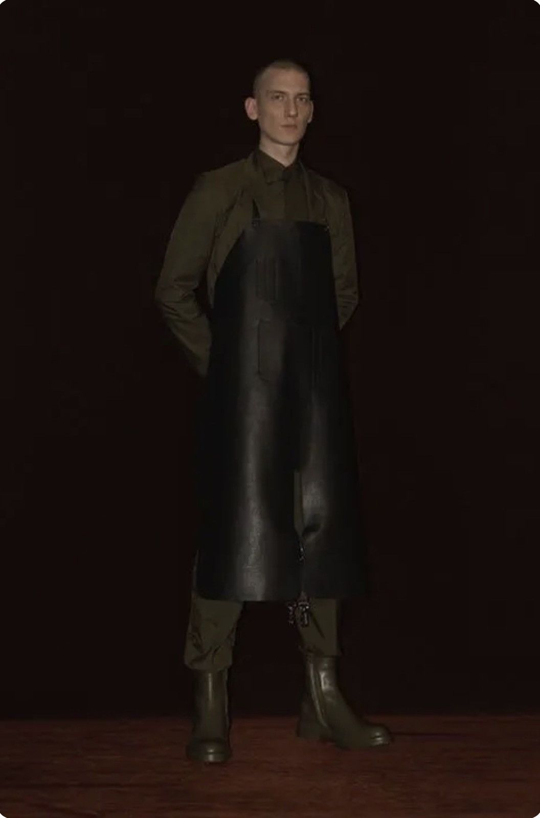 image of Balenciaga Leather Apron in Black, Men's (Size Medium)