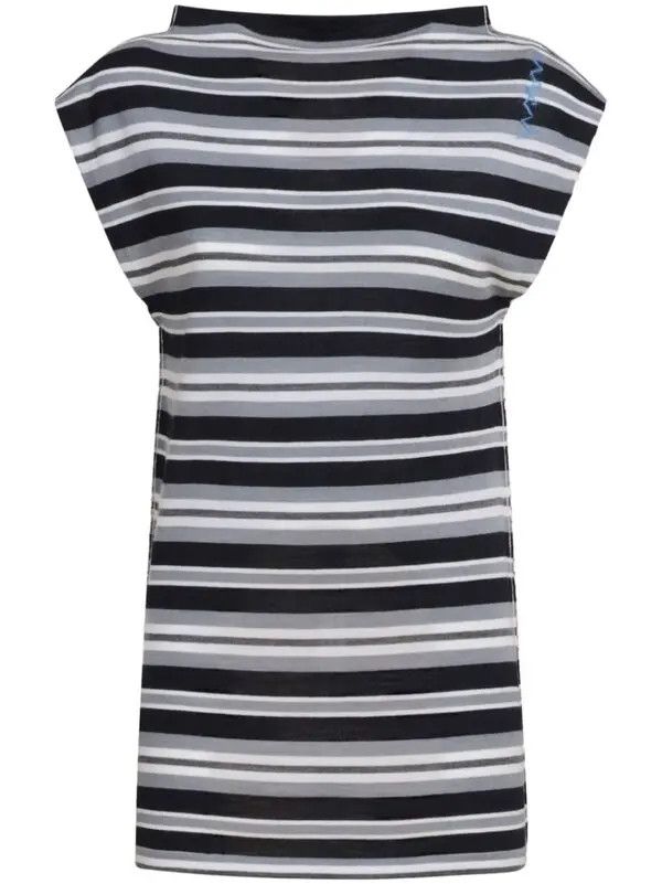 Marni o1w1db10426 Colourblock Knit Top in Black Size L / US 10 / IT 46 - 1 Thumbnail