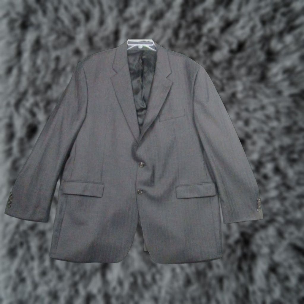 Ralph Lauren VINTAGE LAUREN RALPH LAUREN Sport Jacket 48L Wool Gray Stripe Blazer Size 48R - 1 Thumbnail